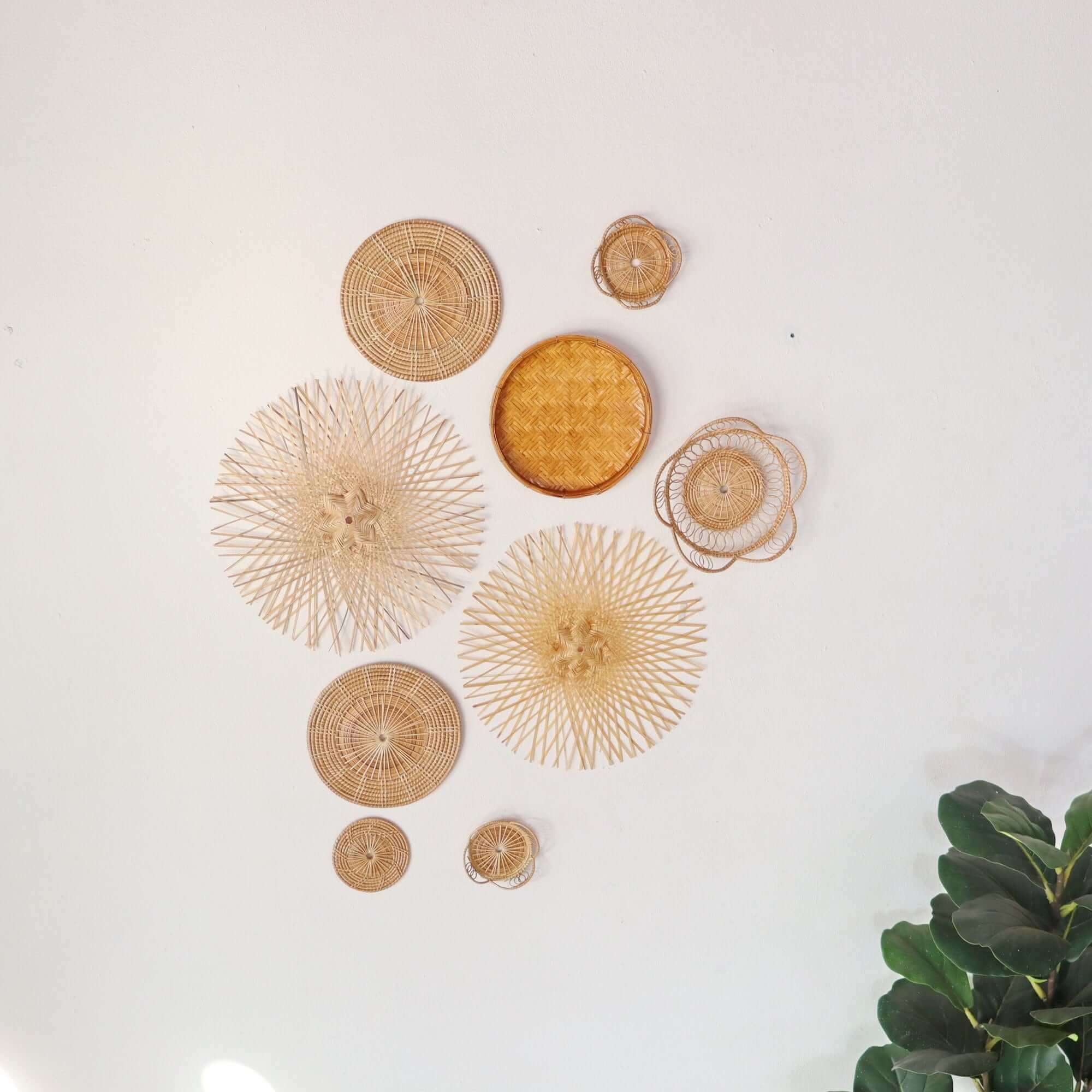 Ka Tin - Bamboo Wall Hanging Set Of 9 By Thaihome - Image 5