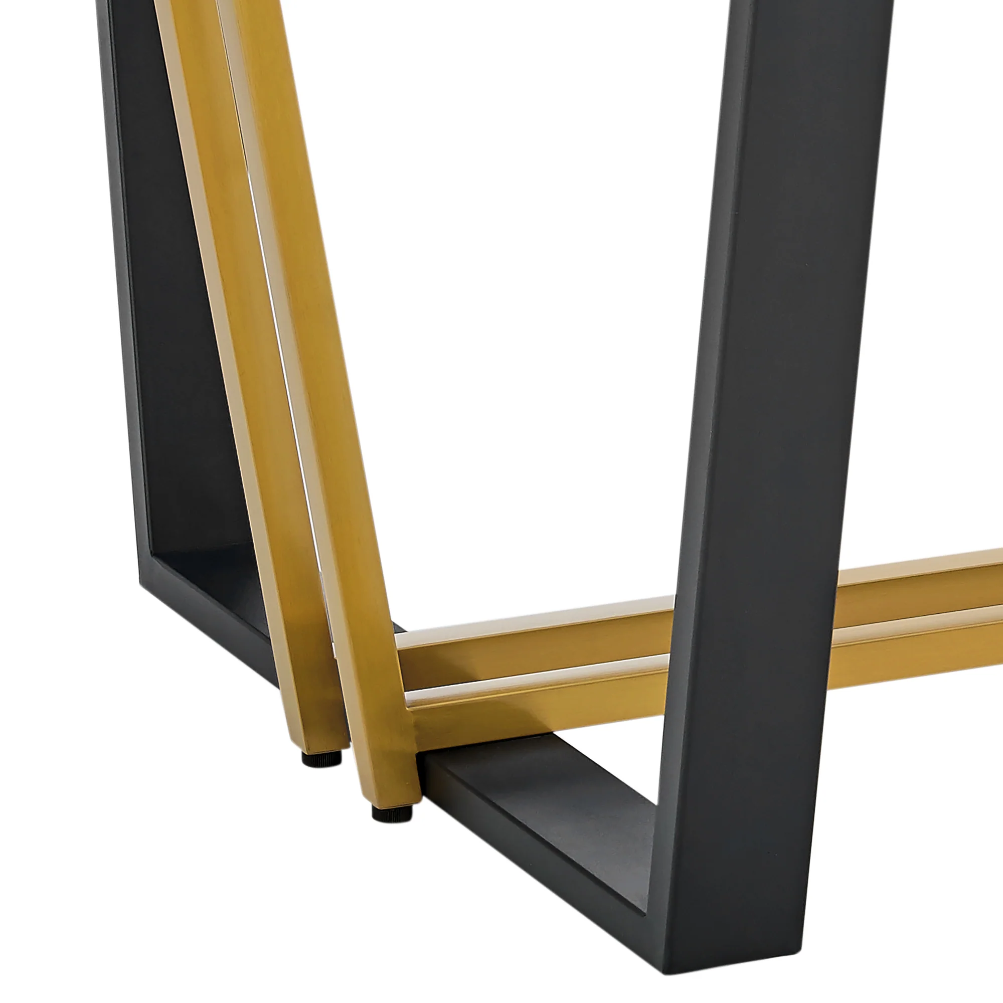 Kai 72" Rectangular Dining Table in Black Iron and Brushed Stainless Steel Base with Glass Tabletop By Armen Living - Image 17