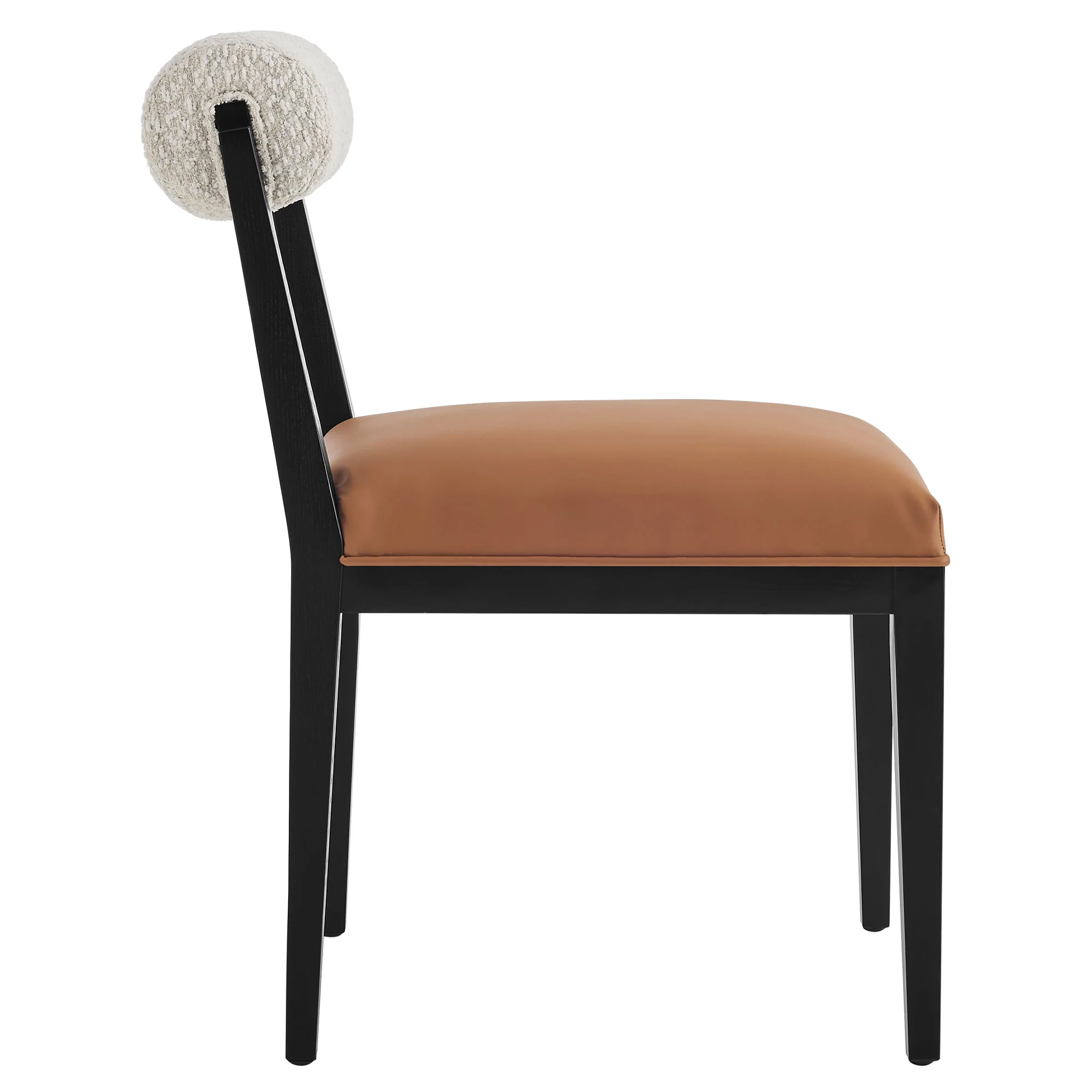 Kai Boucle and Vegan Leather Dining Chair by Modway - Image 3