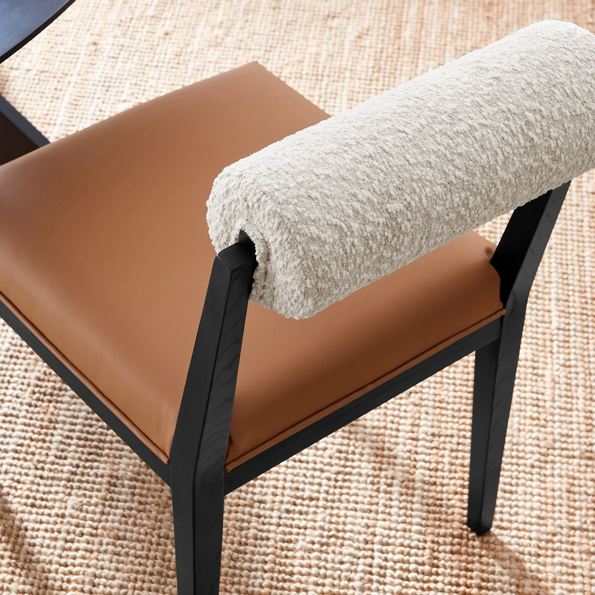 Kai Boucle and Vegan Leather Dining Chair by Modway - Image 7