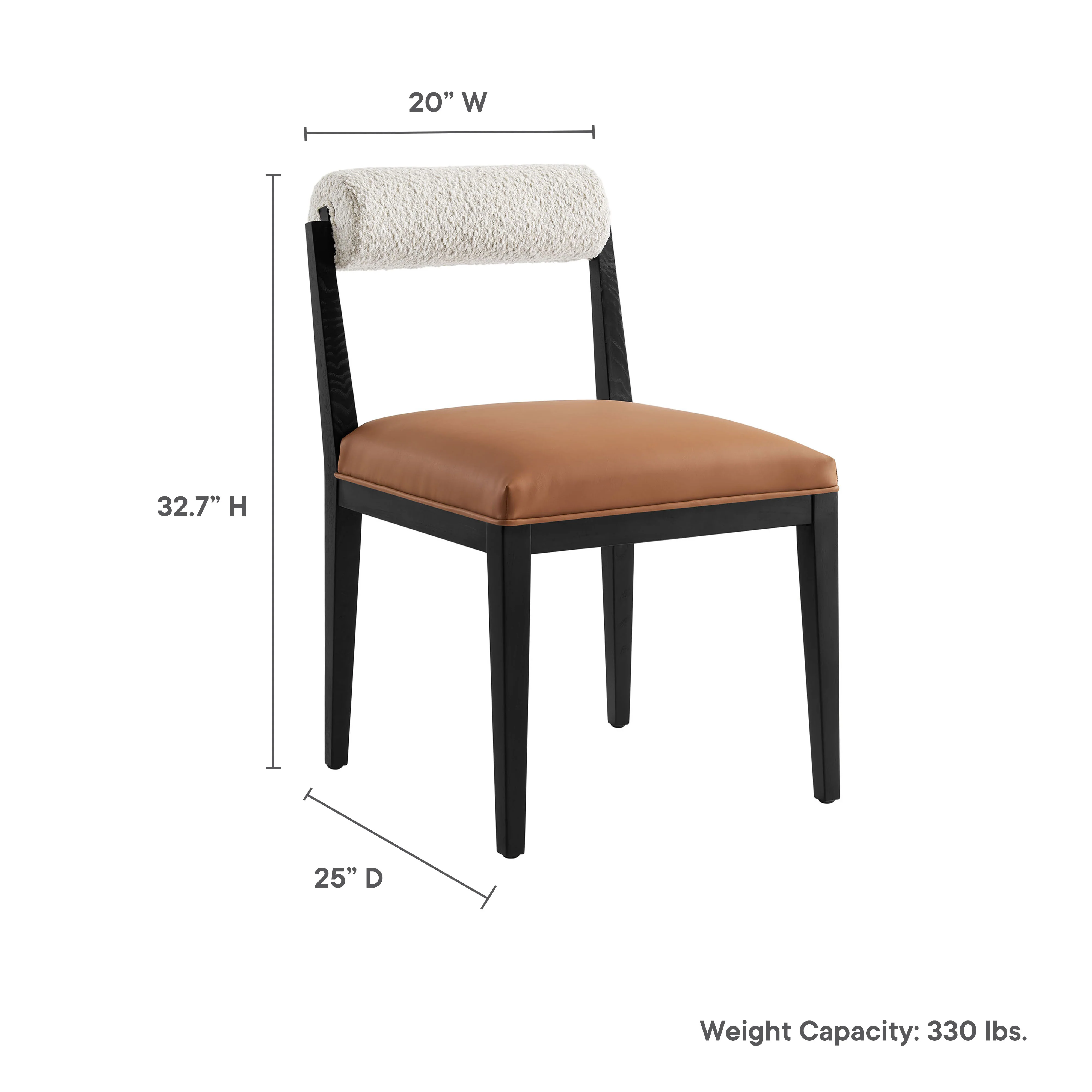 Kai Boucle and Vegan Leather Dining Chair by Modway - Image 9