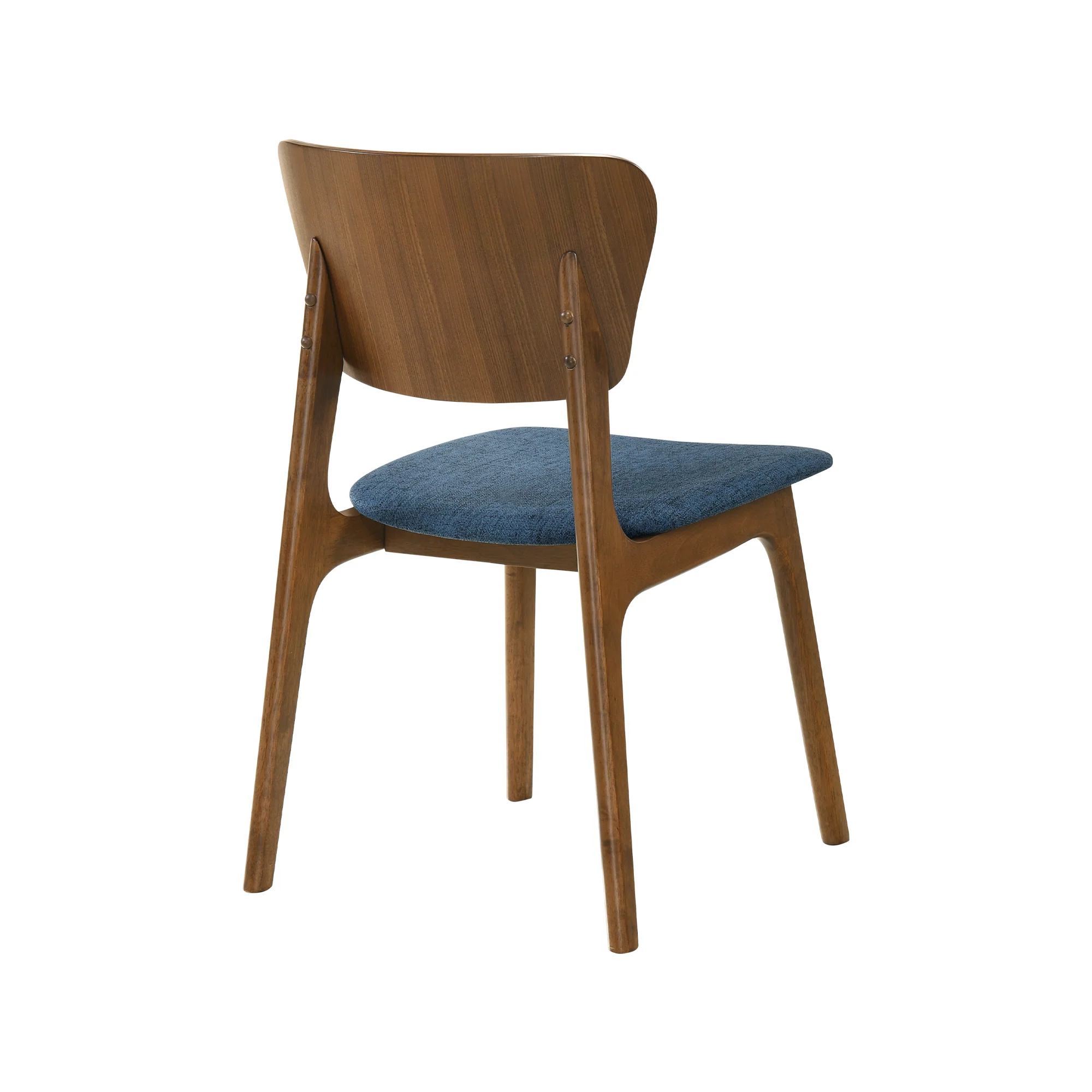 Kalia 5 Piece Wood Dining Set in Walnut Finish with Blue Fabric By Armen Living - Image 4