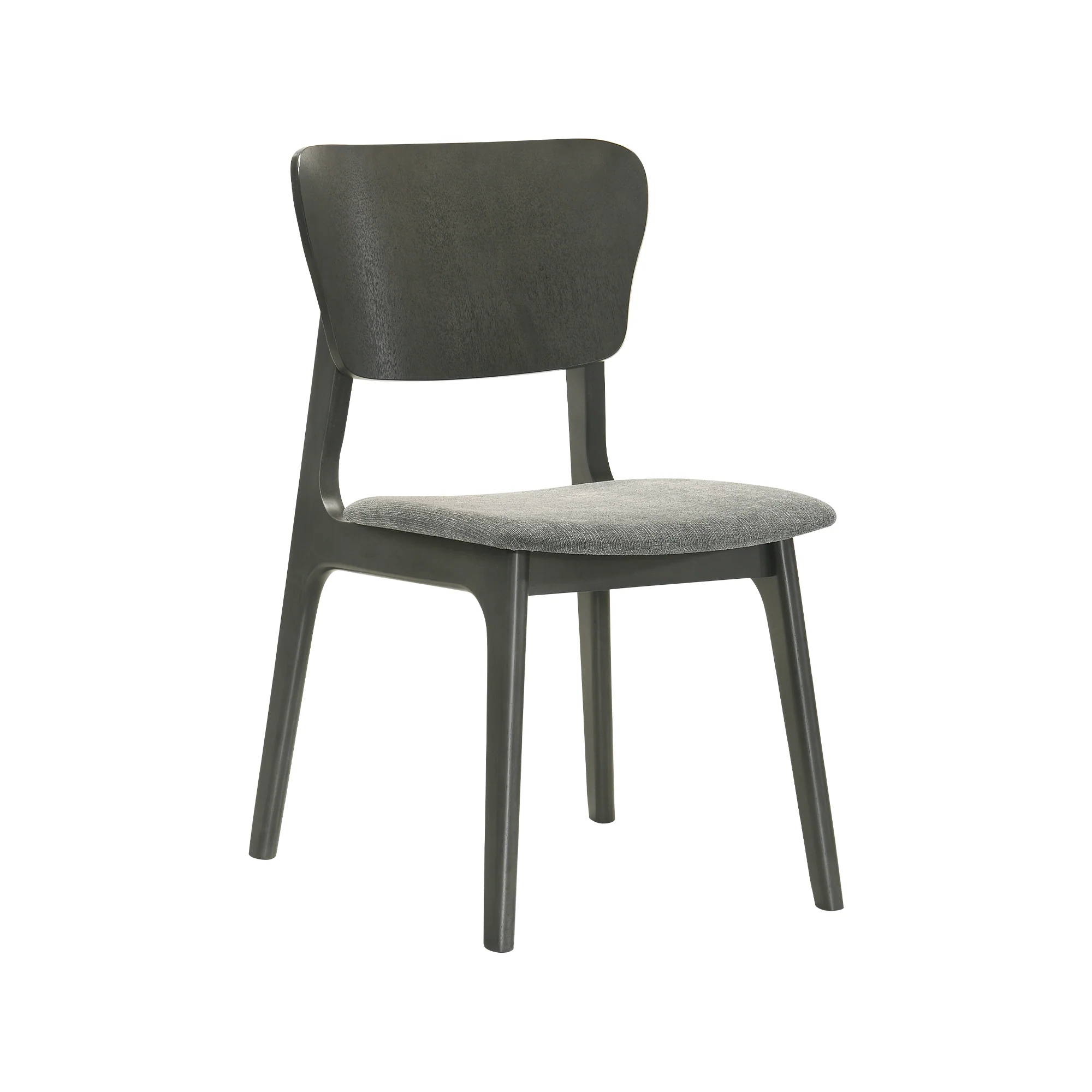 Kalia Wood Dining Chair in Gray Finish with Gray Fabric - Set of 2 By Armen Living - Image 4