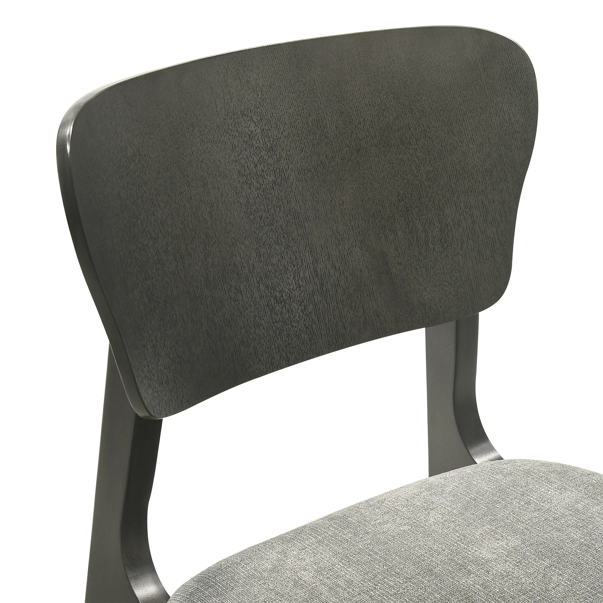 Kalia Wood Dining Chair in Gray Finish with Gray Fabric - Set of 2 By Armen Living - Image 6
