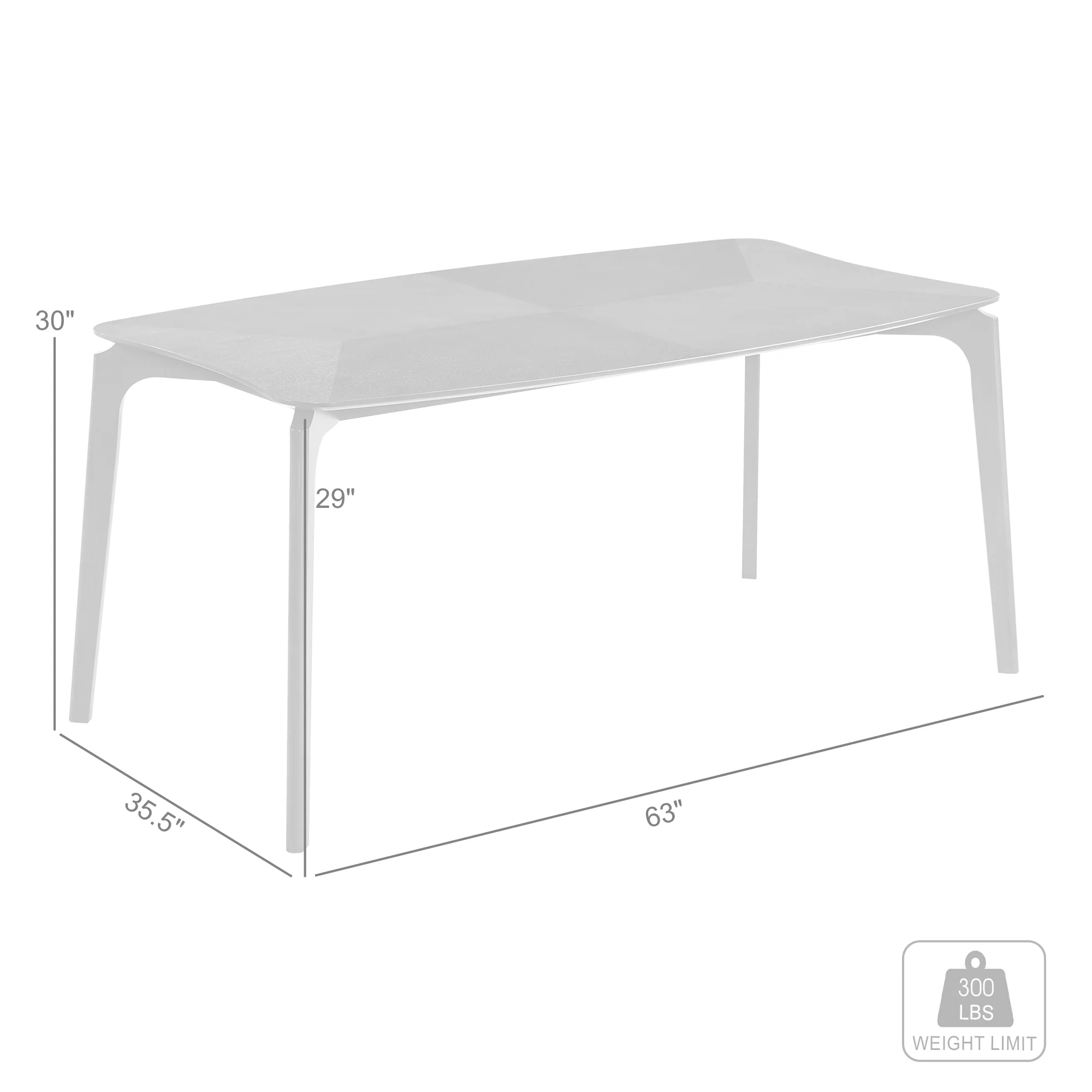 Kalia Wood Dining Table in Gray Finish By Armen Living - Image 7