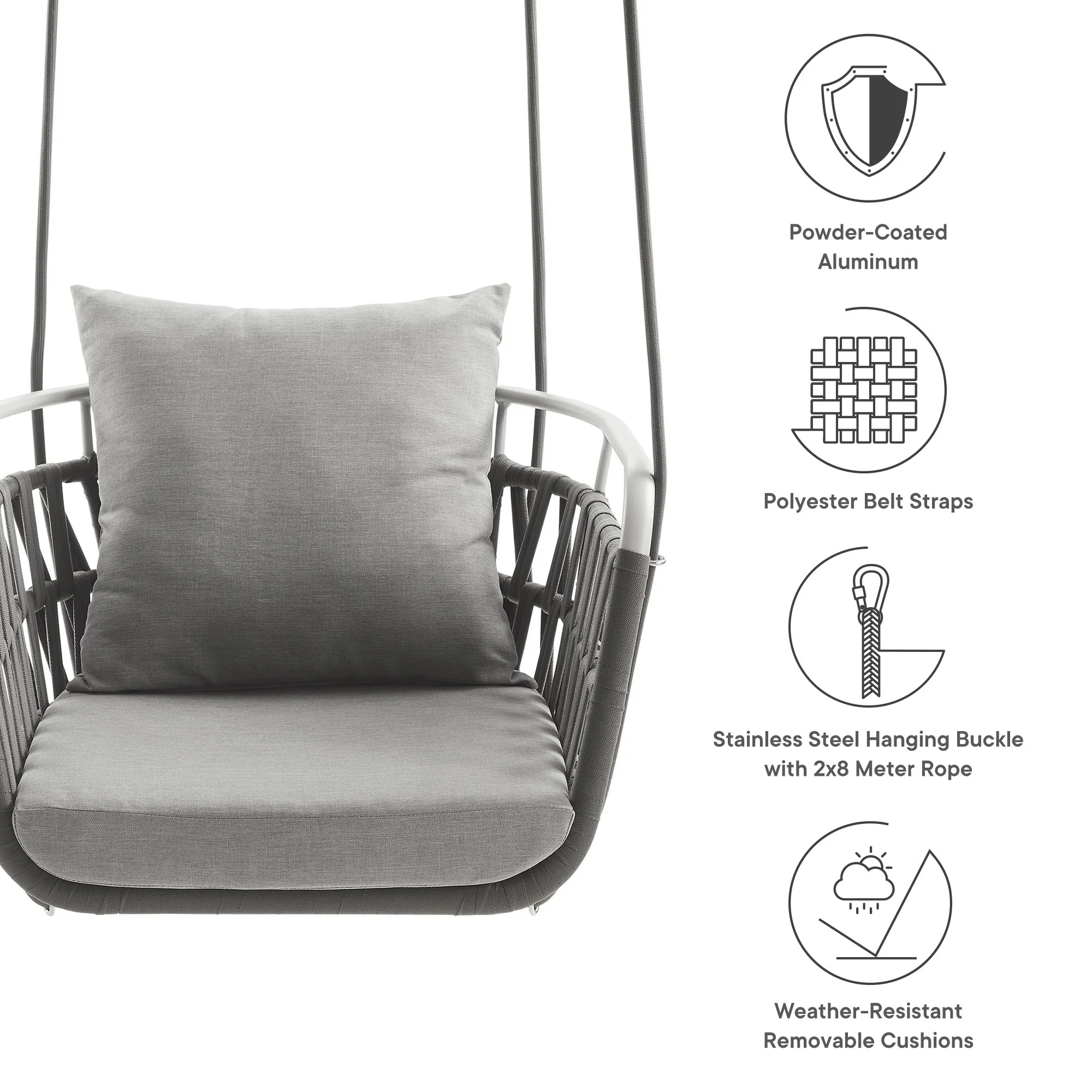 Kaliah Outdoor Patio Aluminum Swing Chair by Modway - Image 21