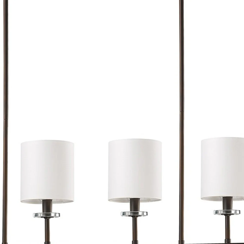 Kara 4-Light Oil-Rubbed Bronze Island Pendant With Fabric Shades And Crystal Bobeches By Homeroots - Image 4