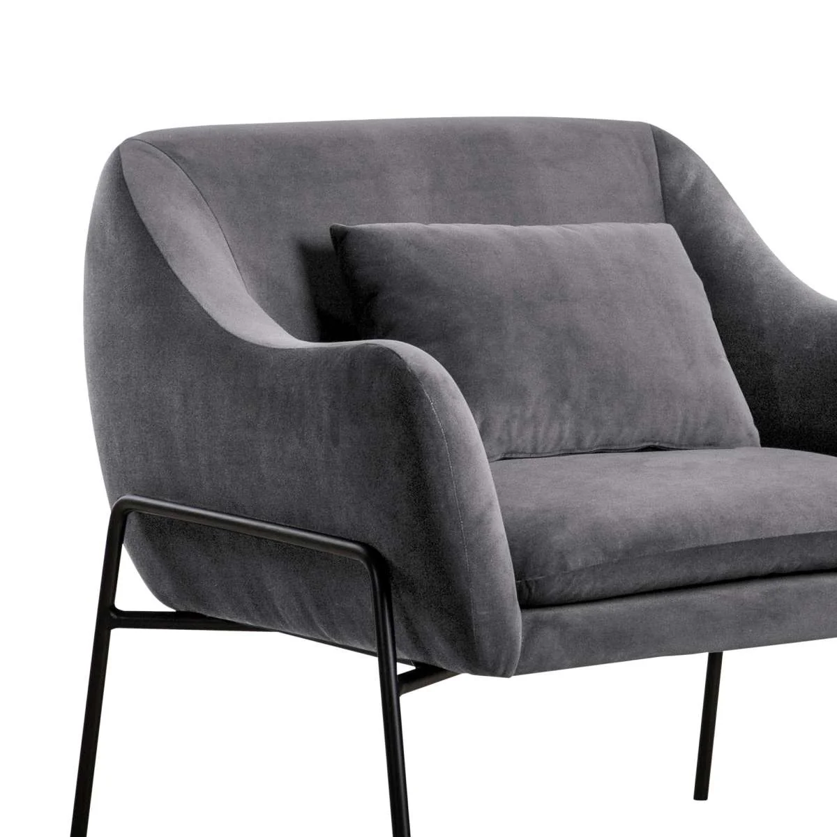 Karen Blue Velvet Modern Accent Chair By Armen Living - Image 11