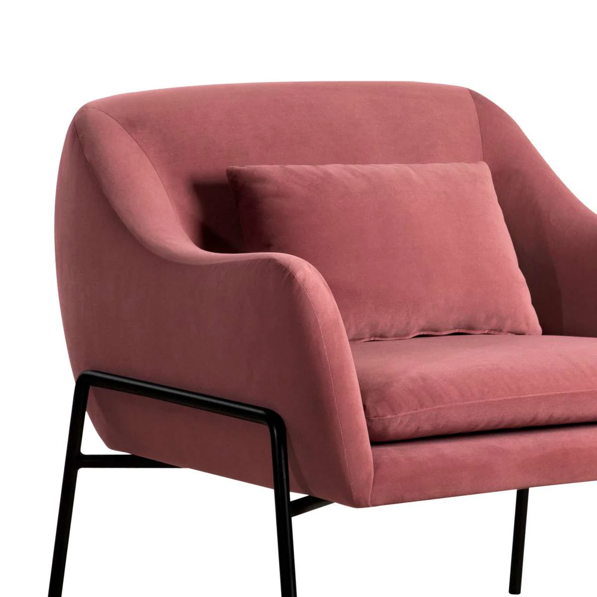 Karen Blue Velvet Modern Accent Chair By Armen Living - Image 18