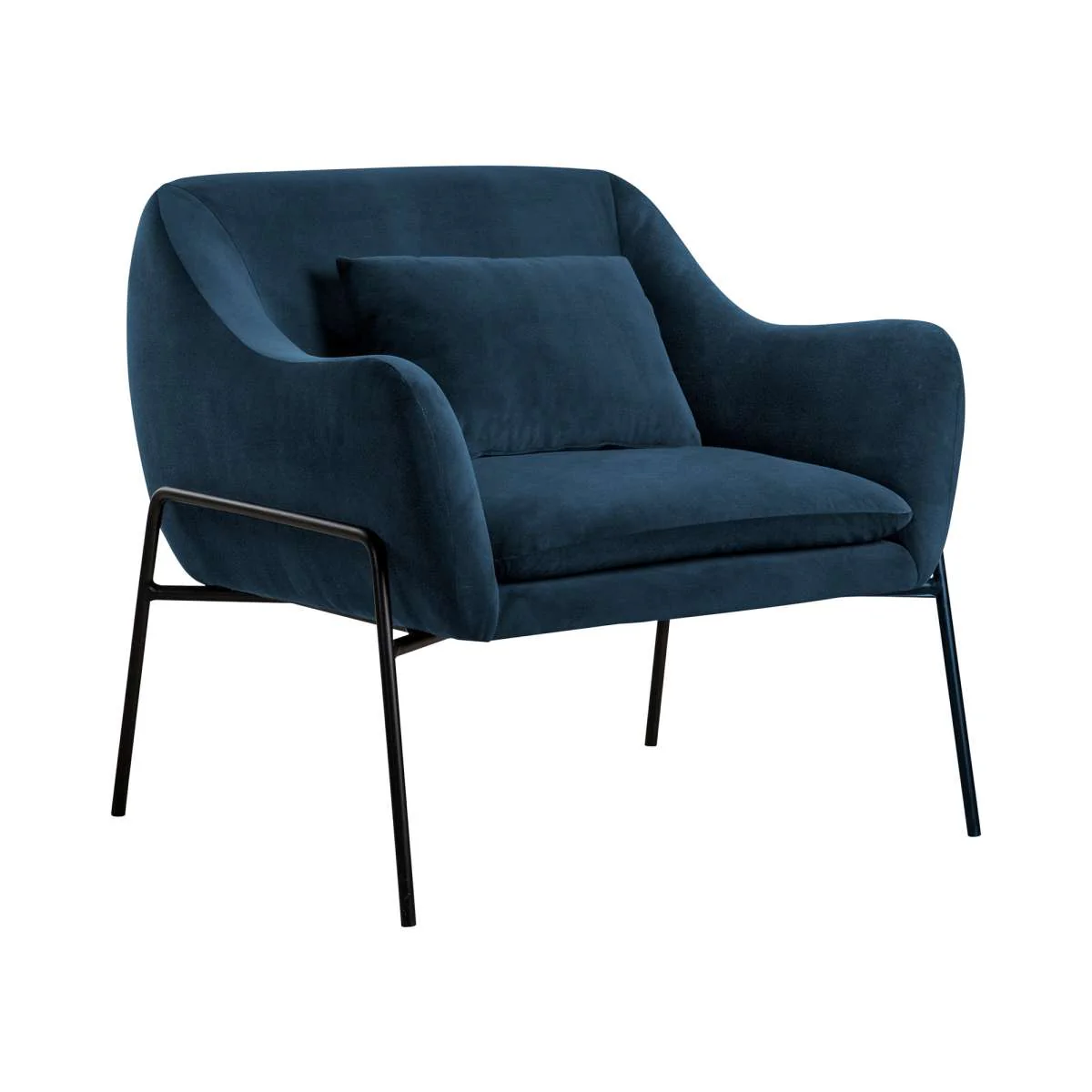 Karen Blue Velvet Modern Accent Chair By Armen Living - Image 2