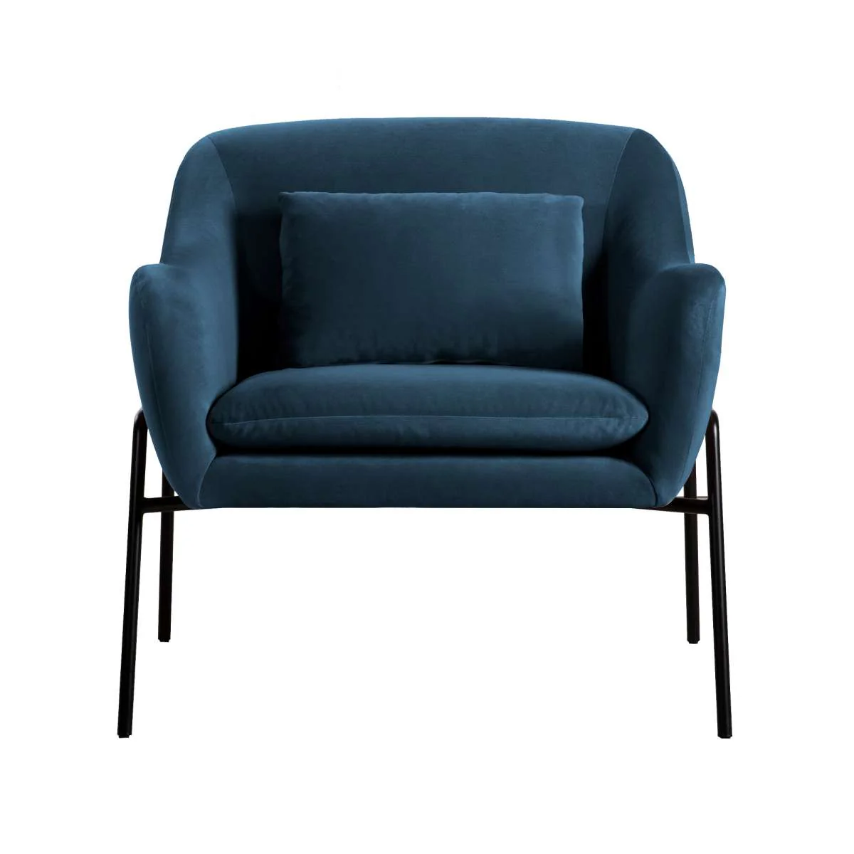 Karen Blue Velvet Modern Accent Chair By Armen Living - Image 3