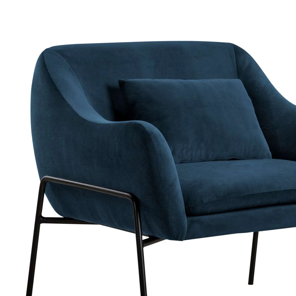 Karen Blue Velvet Modern Accent Chair By Armen Living - Image 4