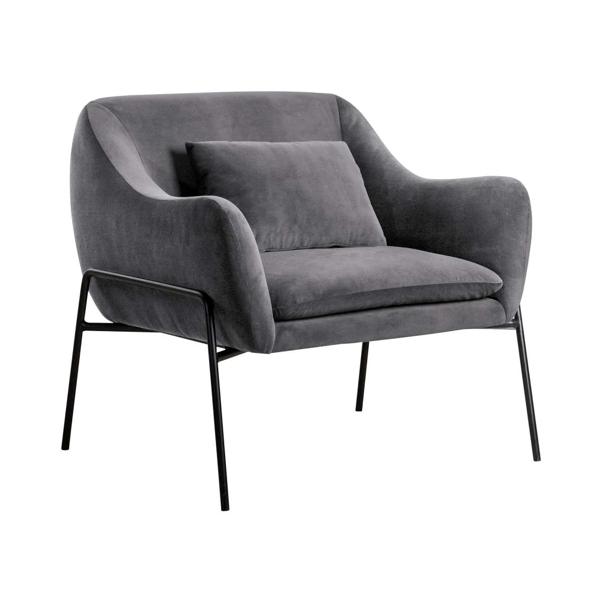 Karen Blue Velvet Modern Accent Chair By Armen Living - Image 9
