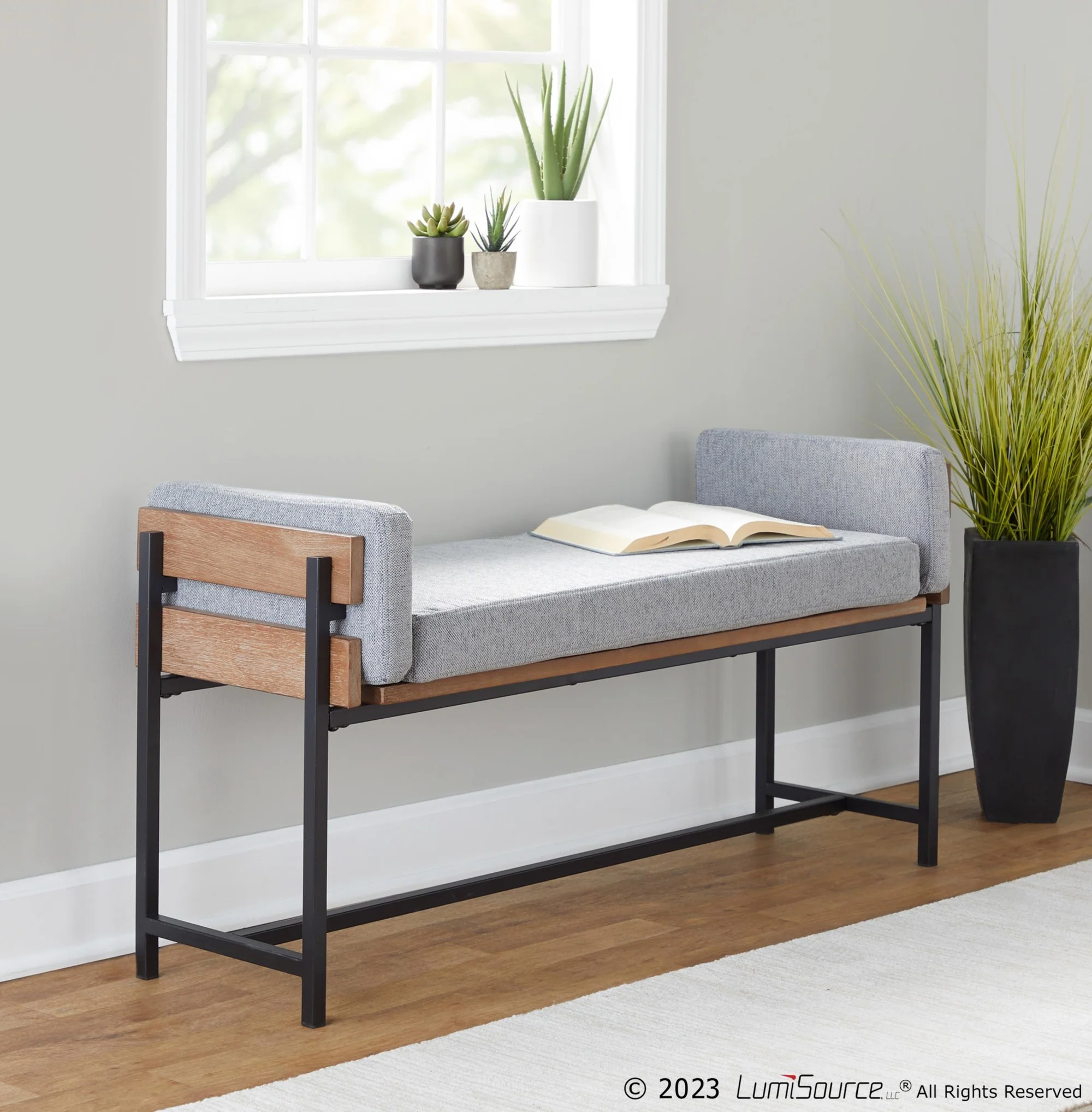 Kari Bench By LumiSource - BC18-KARI2 BKBNCR1 - Image 10