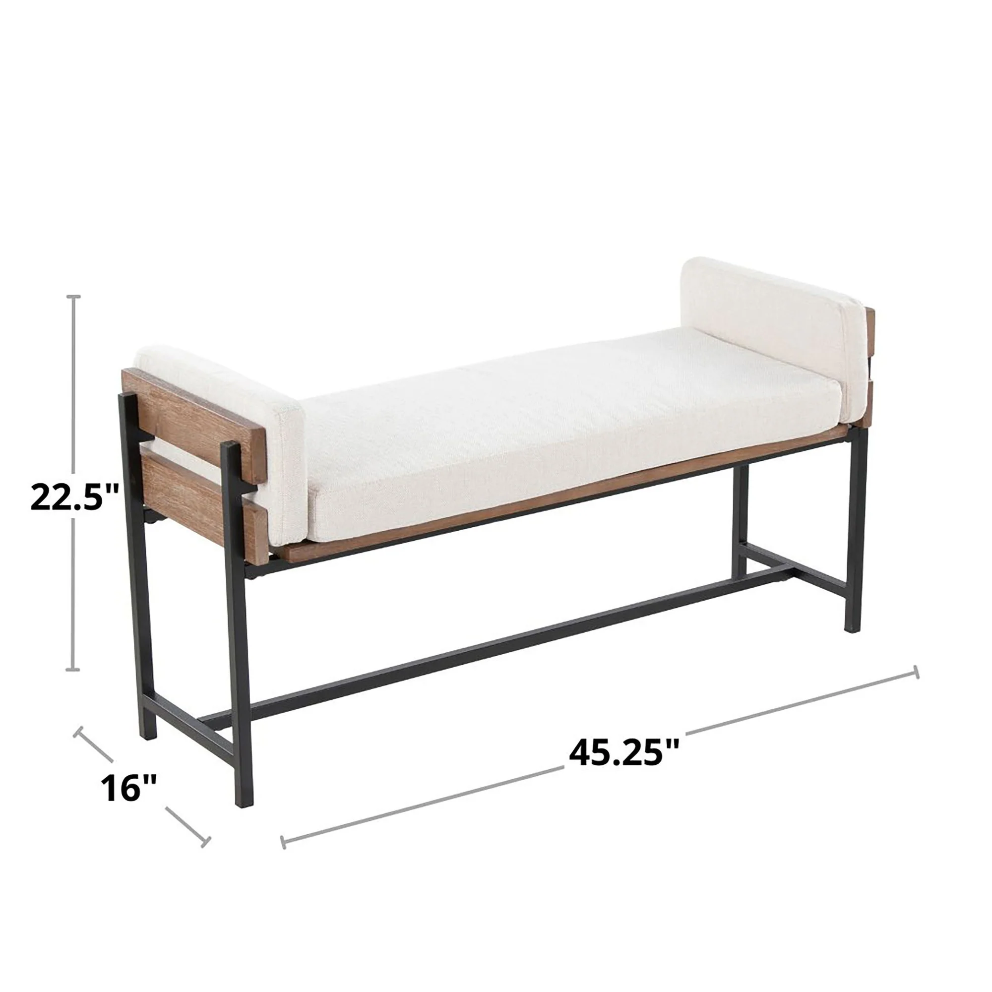 Kari Bench By LumiSource - BC18-KARI2 BKBNCR1 - Image 7