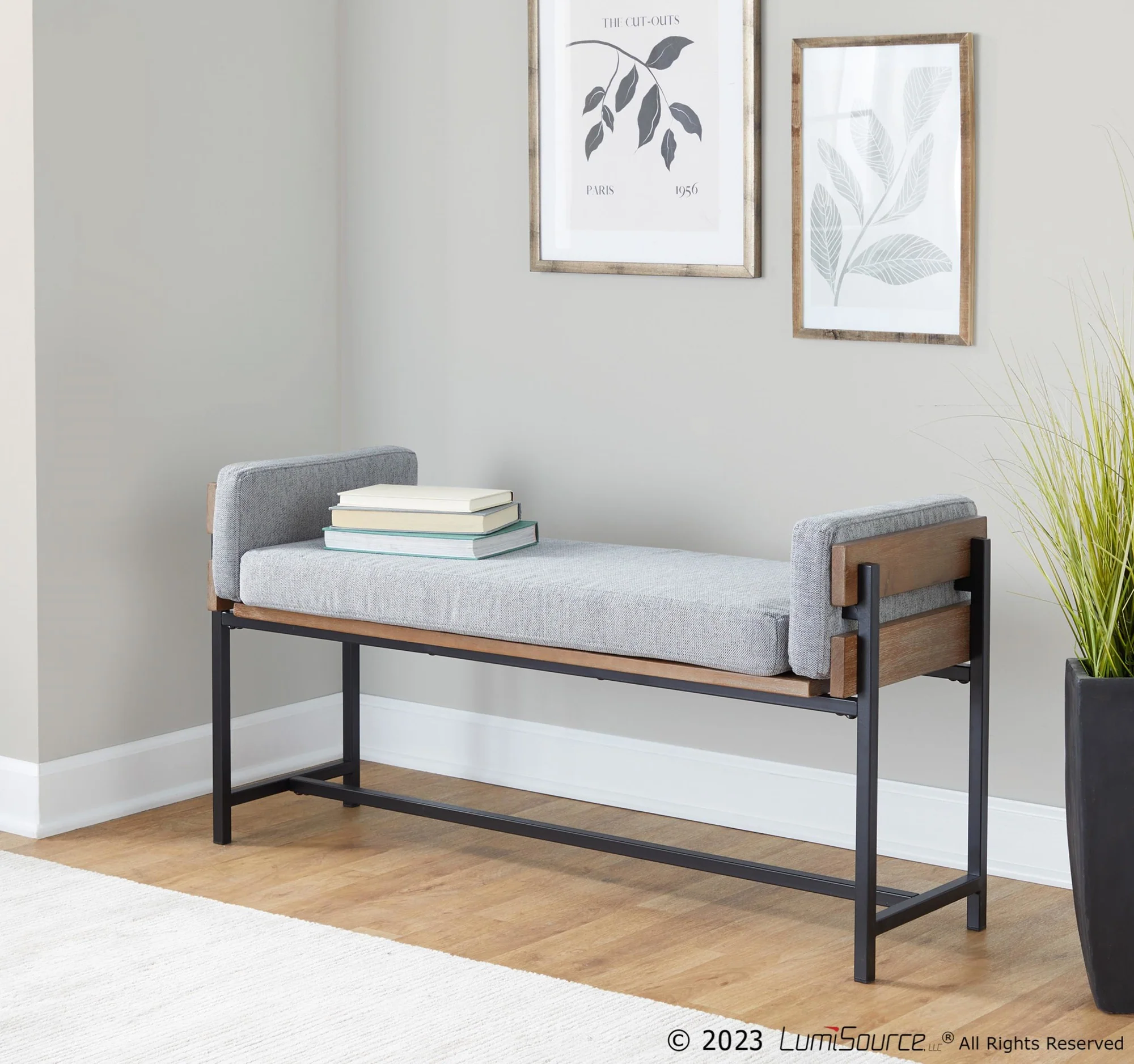 Kari Bench By LumiSource - BC18-KARI2 BKBNCR1 - Image 9