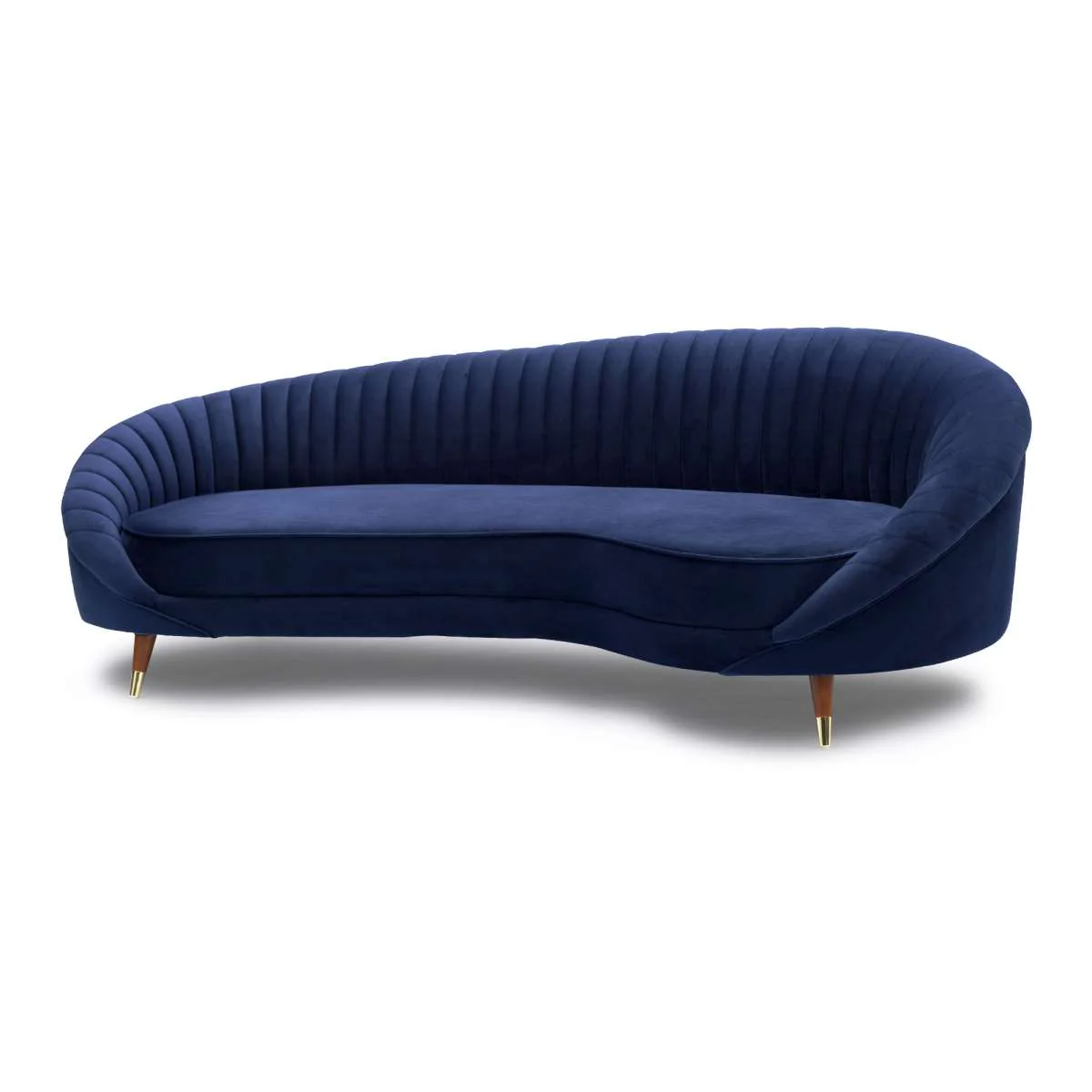 Karisma Dark Gray Curved Velvet Sofa By Armen Living - Image 7