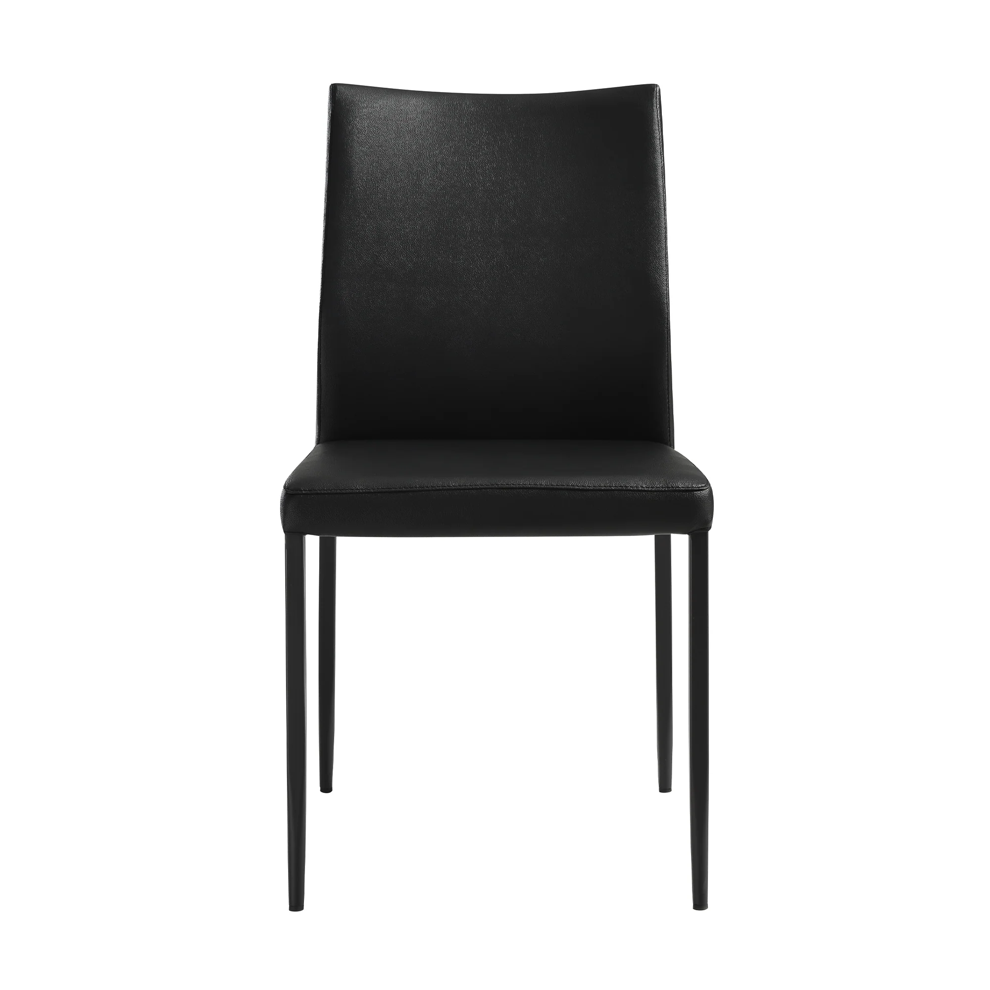 Kash Upholstered Dining Chair in Black Faux Leather with Black Metal Legs - Set of 2 By Armen Living - Image 5