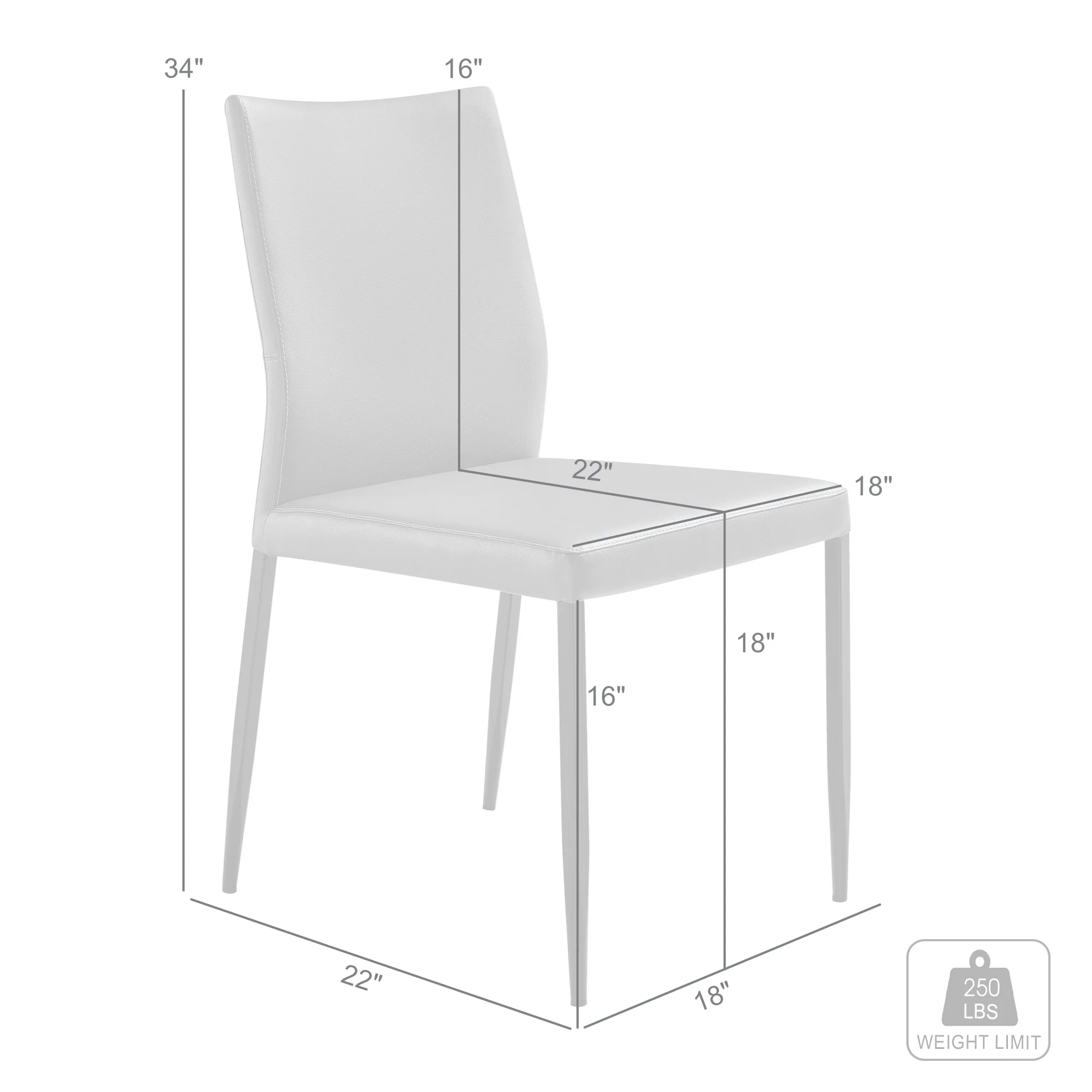 Kash Upholstered Dining Chair in Brown Faux Leather with Black Metal Legs - Set of 2 By Armen Living - Image 10