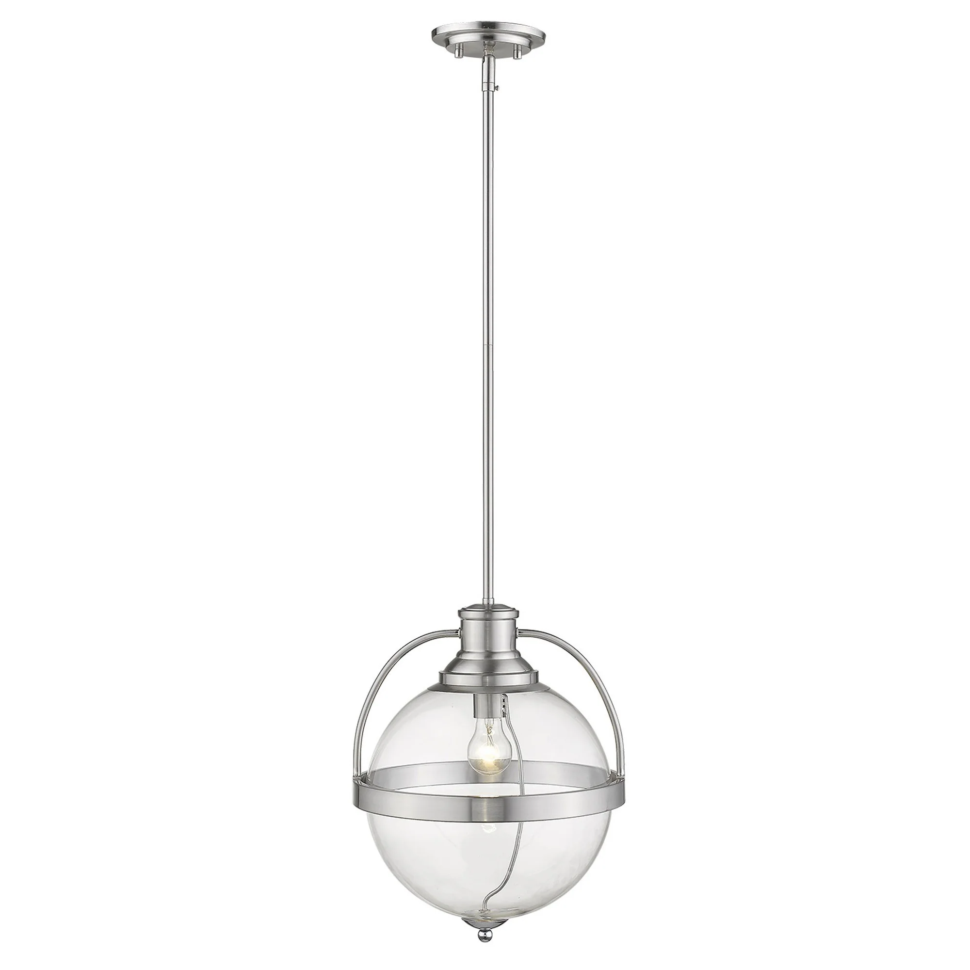 Kassian 1-Light Satin Nickel Pendant By Homeroots - Image 2