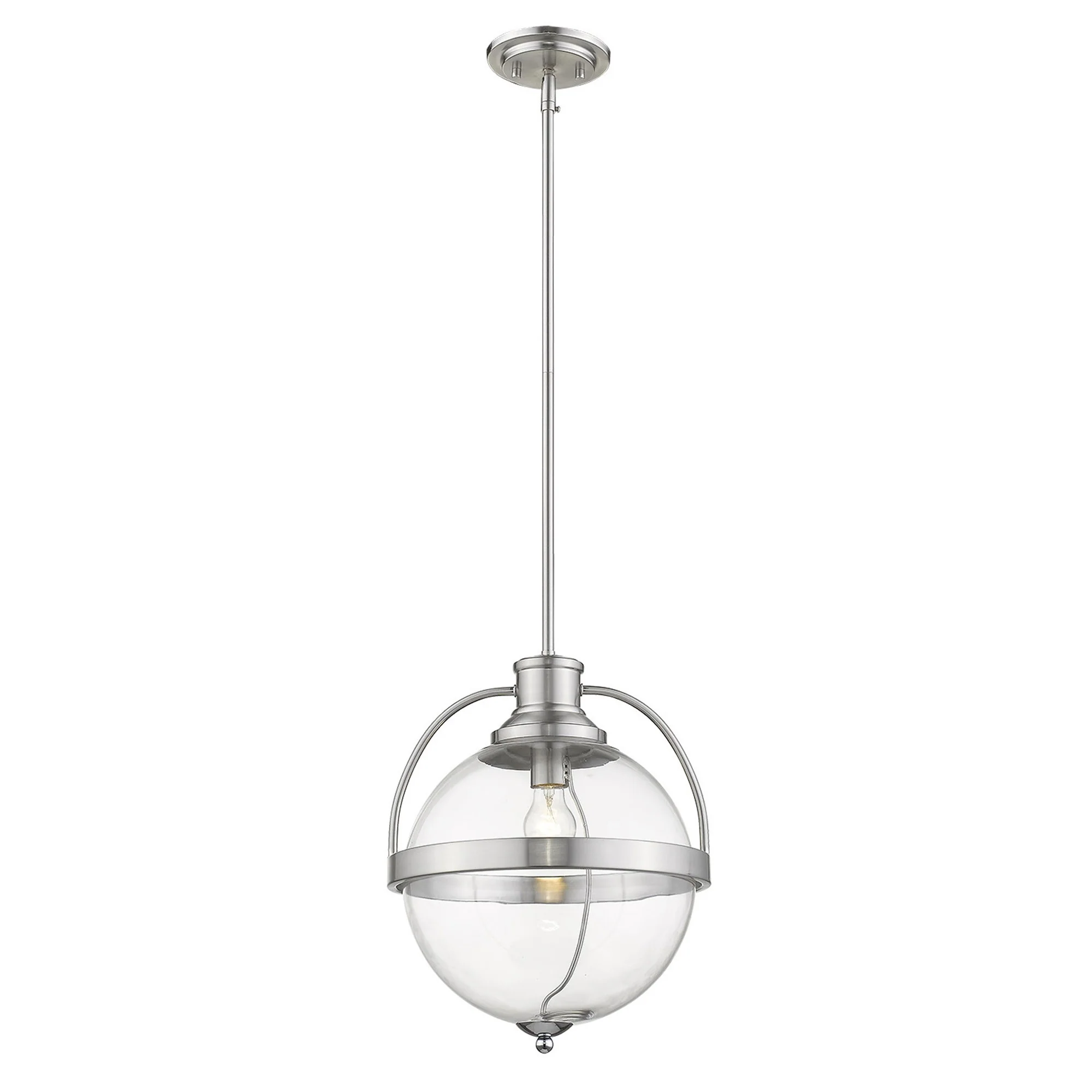Kassian 1-Light Satin Nickel Pendant By Homeroots - Image 3