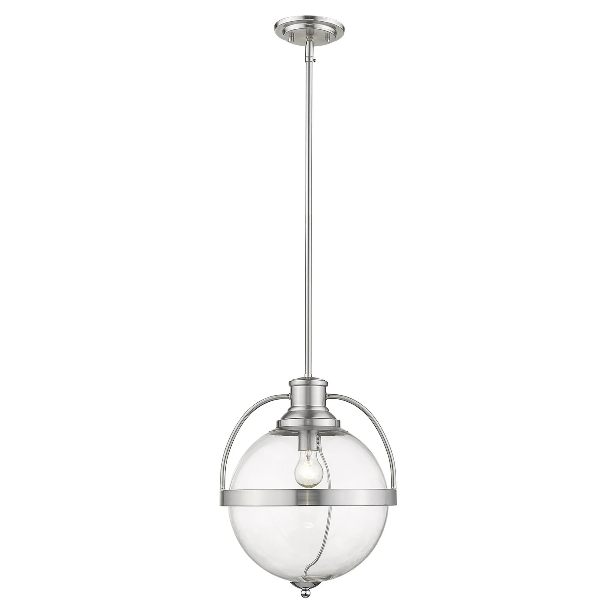 Kassian 1-Light Satin Nickel Pendant By Homeroots - Image 4