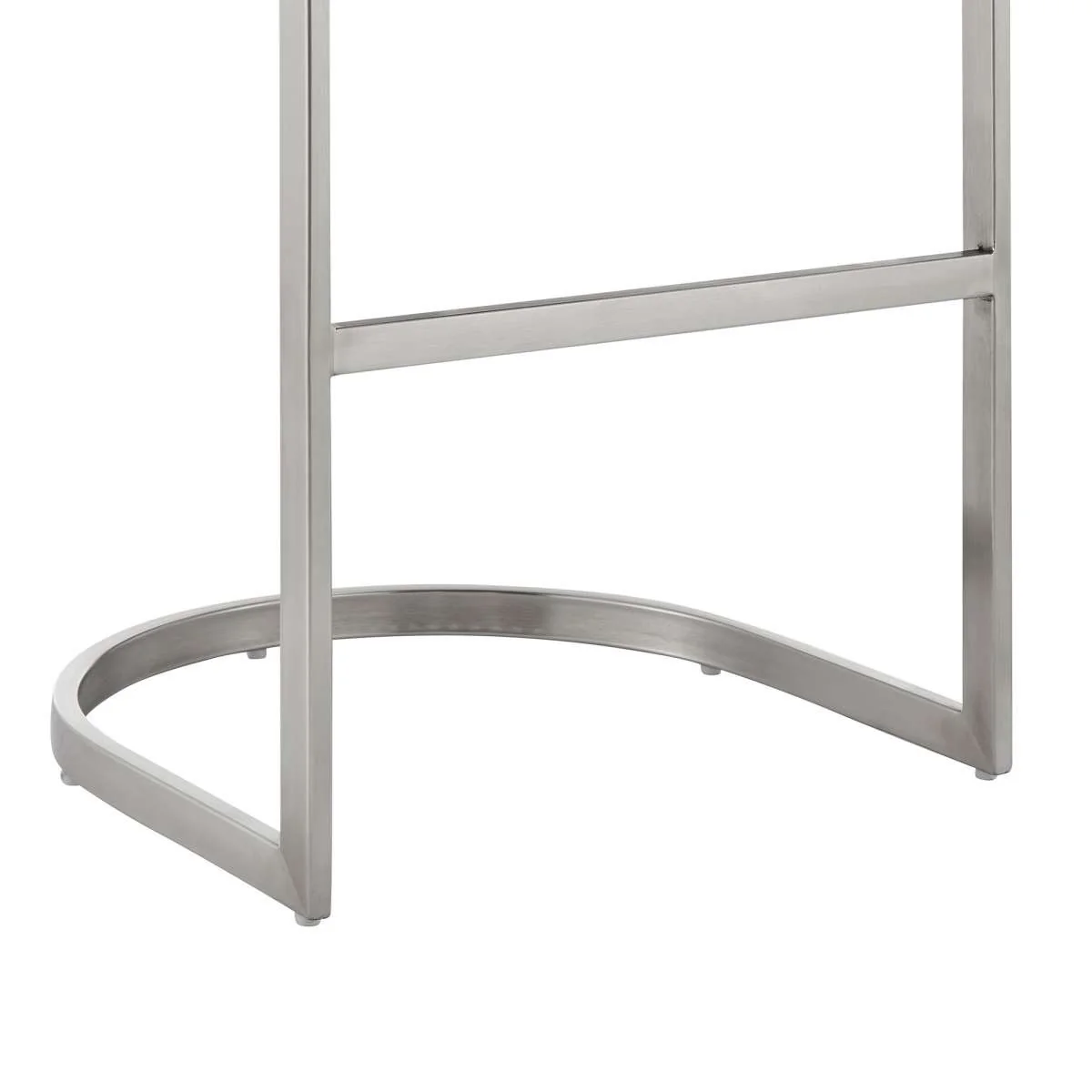 Katherine 26" Counter Stool in Brushed Stainless Steel with White Faux Leather By Armen Living - Image 22
