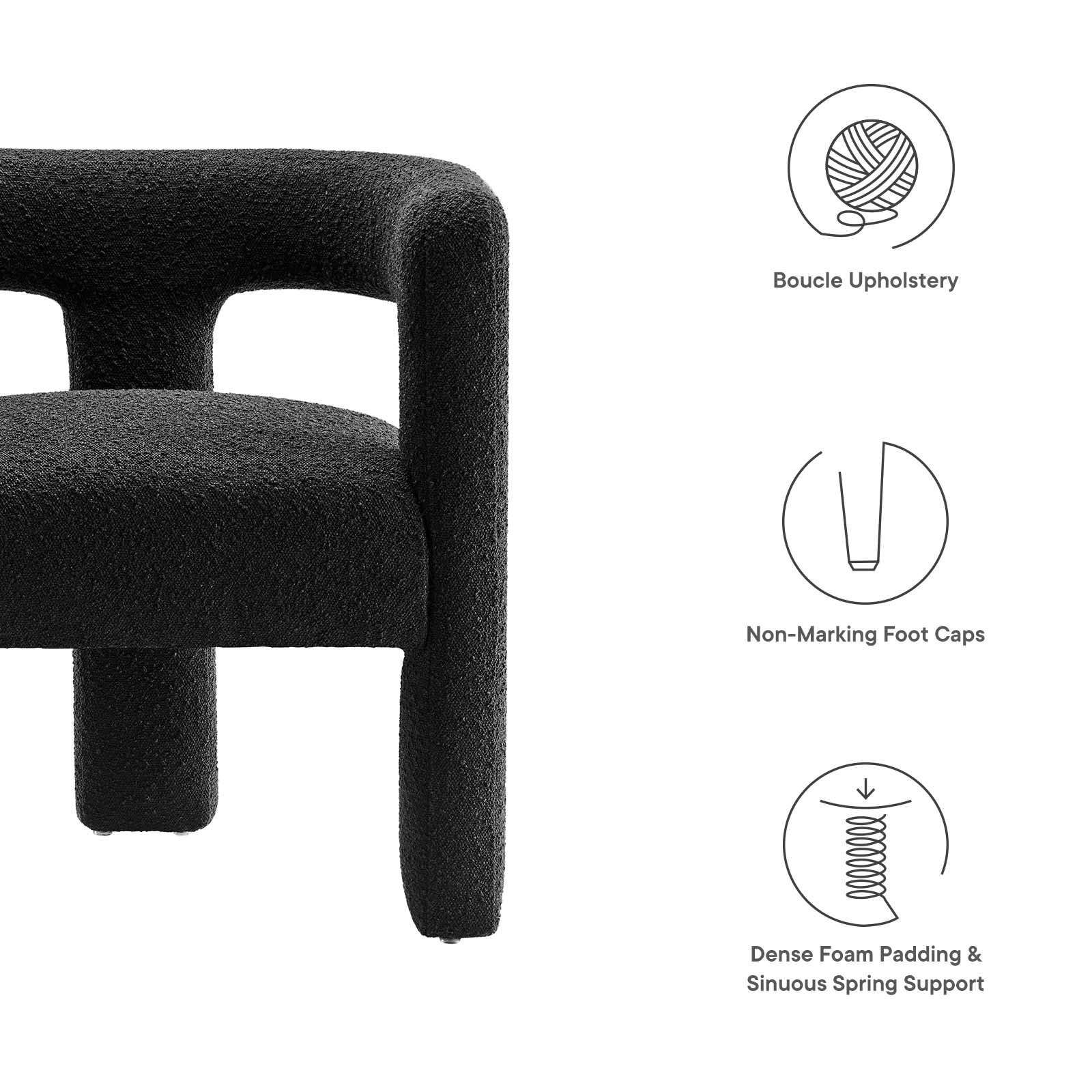 Kayla Boucle Upholstered Armchair By Modway - EEI-6479 - Image 7