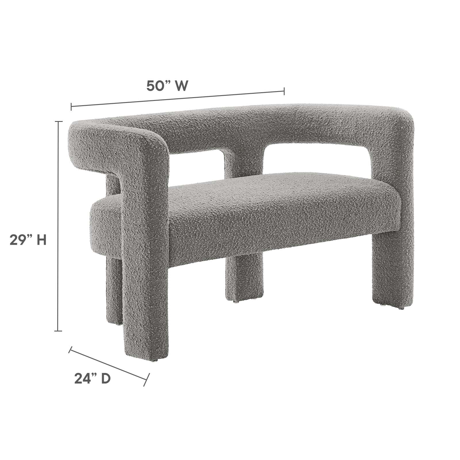 Kayla Boucle Upholstered Loveseat By Modway - EEI-6477 - Image 24