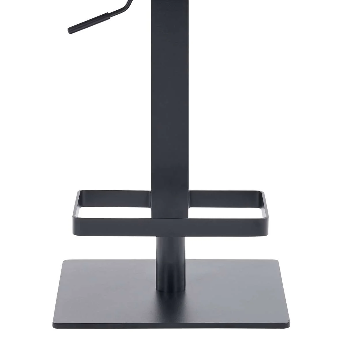 Kaylee Adjustable Height Swivel Grey Faux Leather and Black Metal Backless Bar Stool By Armen Living - Image 5