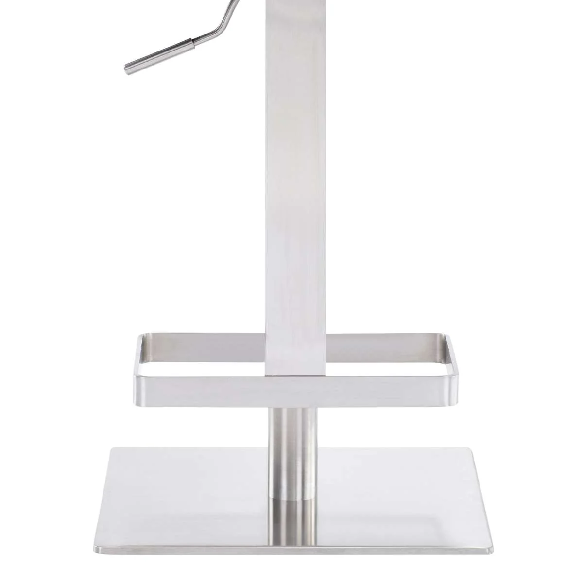 Kaylee Adjustable Height Swivel Grey Faux Leather and Brushed Stainless Steel Backless Bar Stool By Armen Living - Image 5