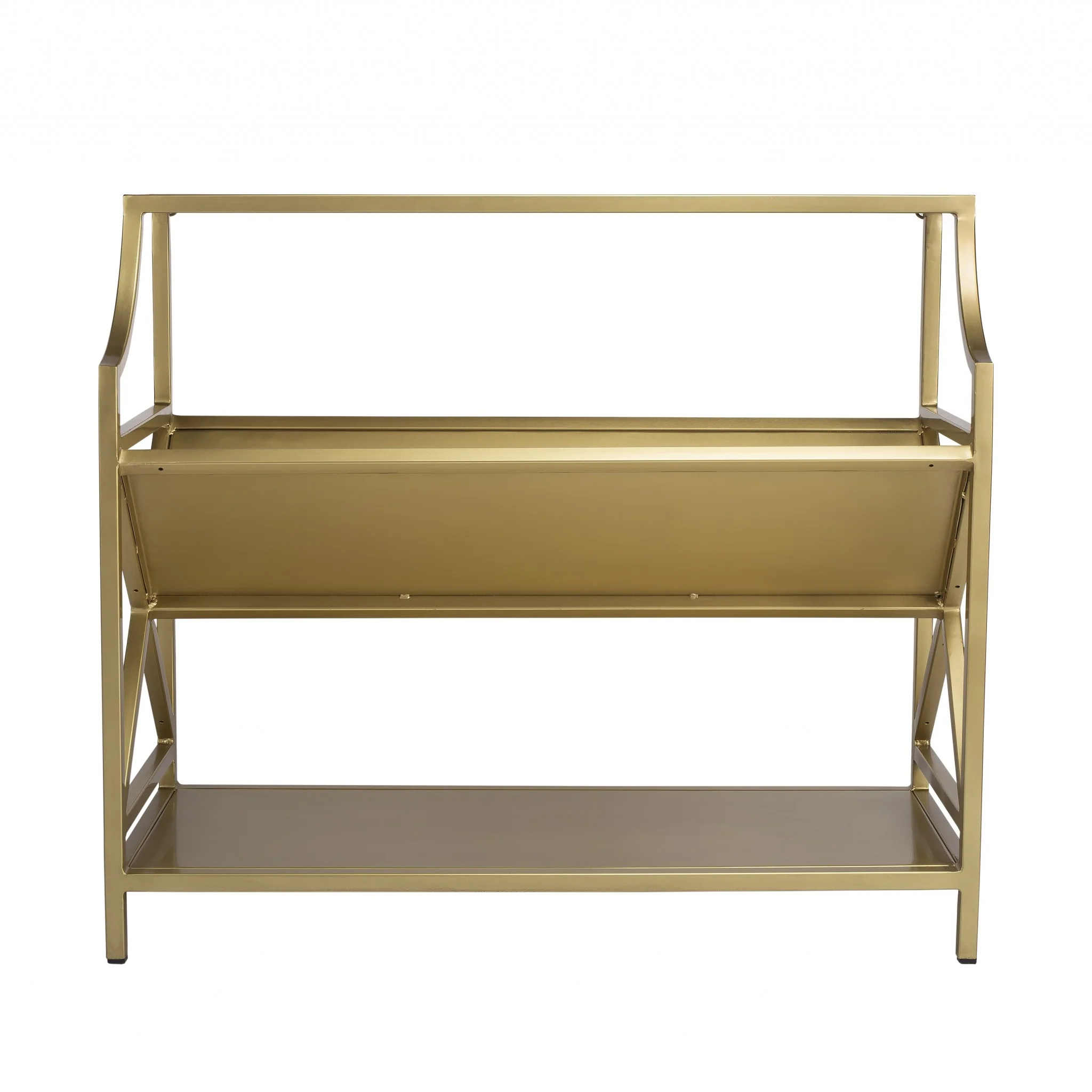Keats Antique Gold Library Bookcase By Homeroots - Image 3