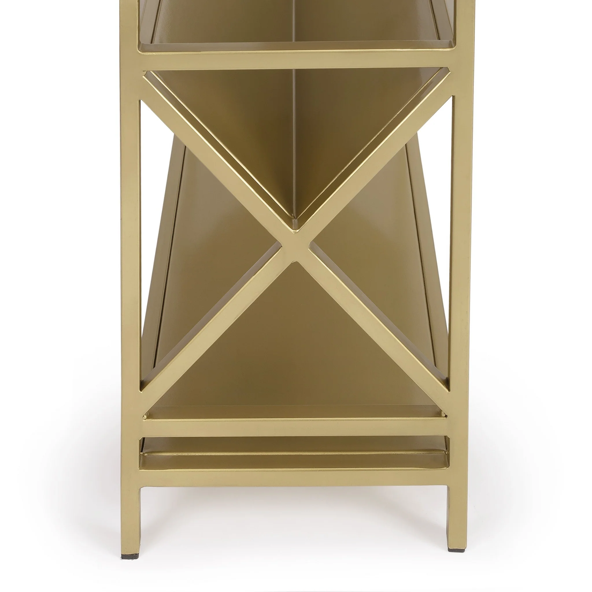 Keats Antique Gold Library Bookcase By Homeroots - Image 4