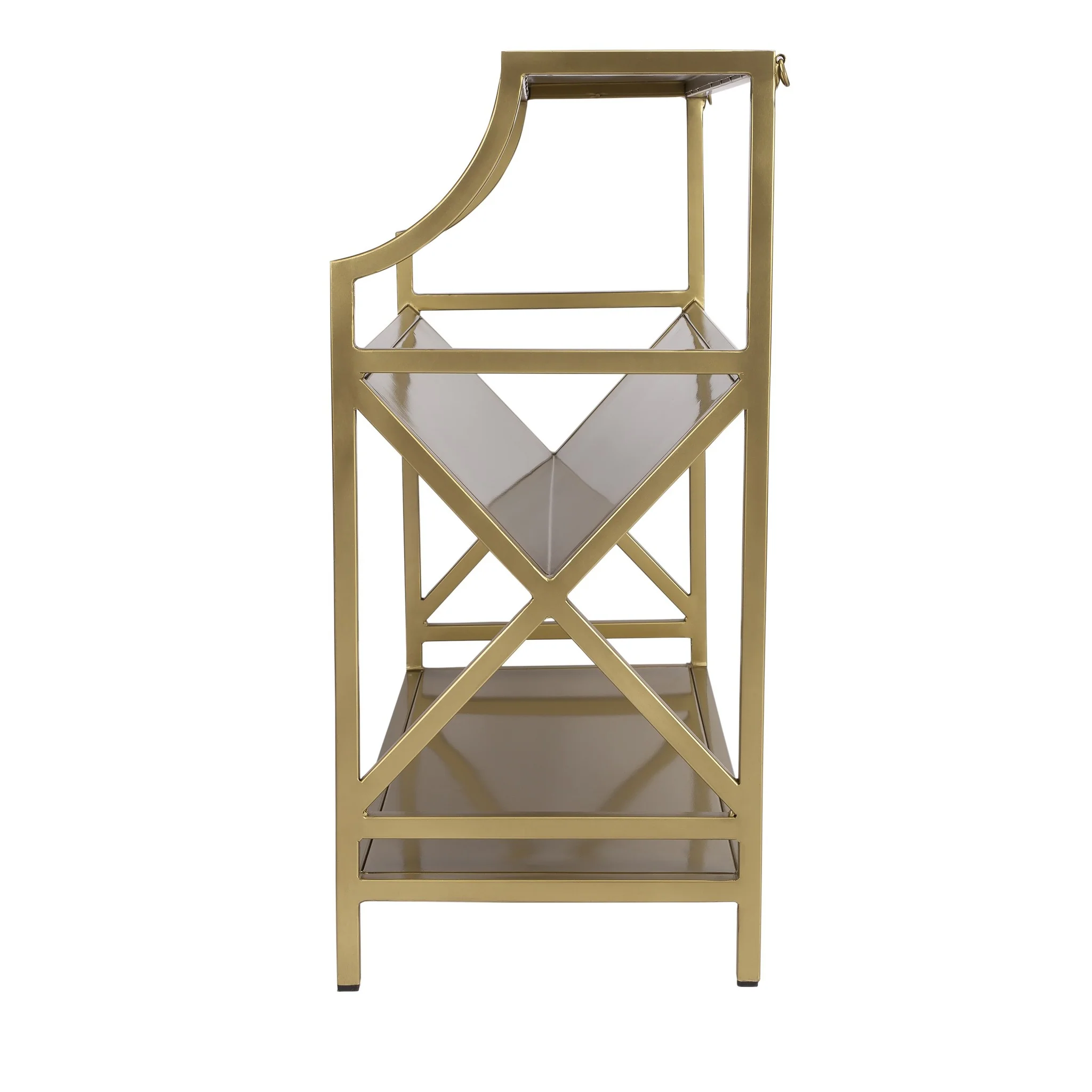 Keats Antique Gold Library Bookcase By Homeroots - Image 6