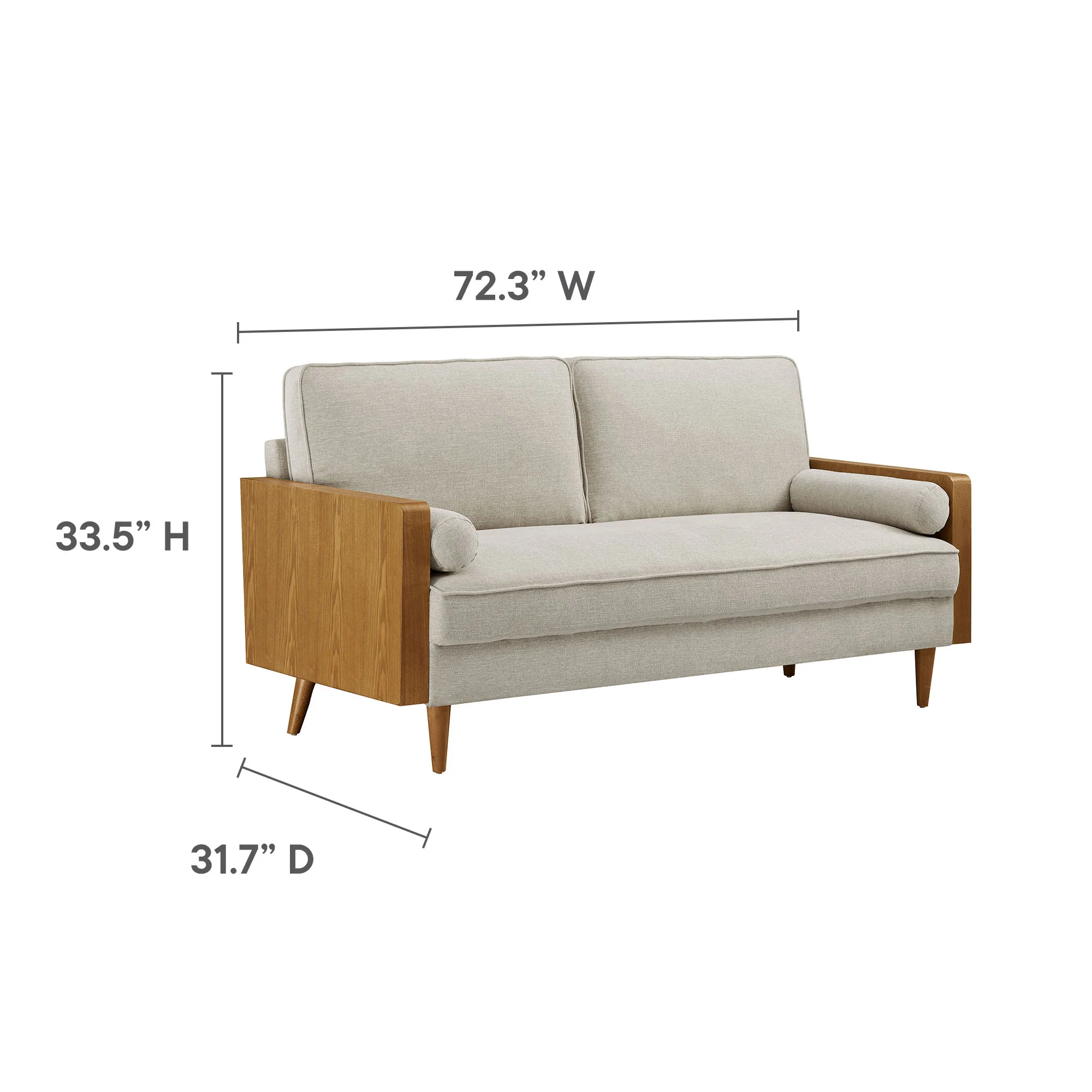 Kellan Heathered Fabric Upholstered Sofa by Modway - Image 9