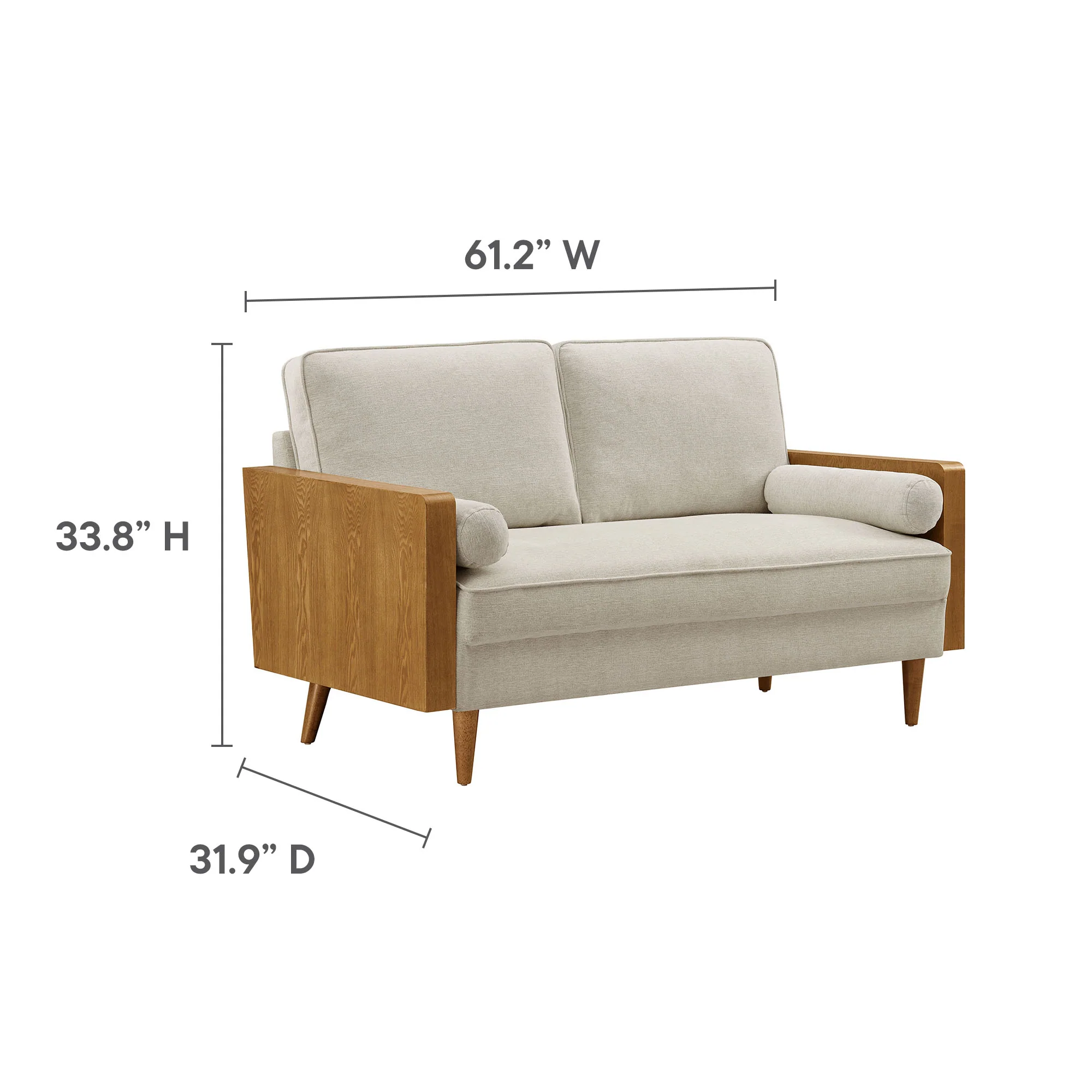 Kellan Heathered Weave Fabric Loveseat by Modway - Image 18