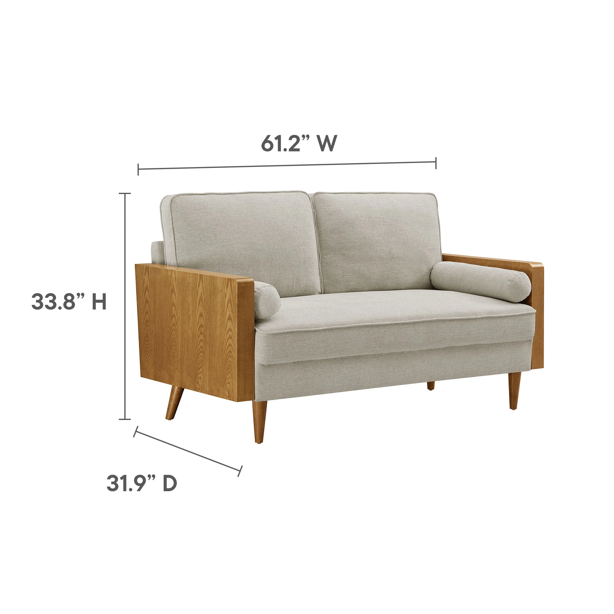 Kellan Heathered Weave Fabric Loveseat by Modway - Image 9