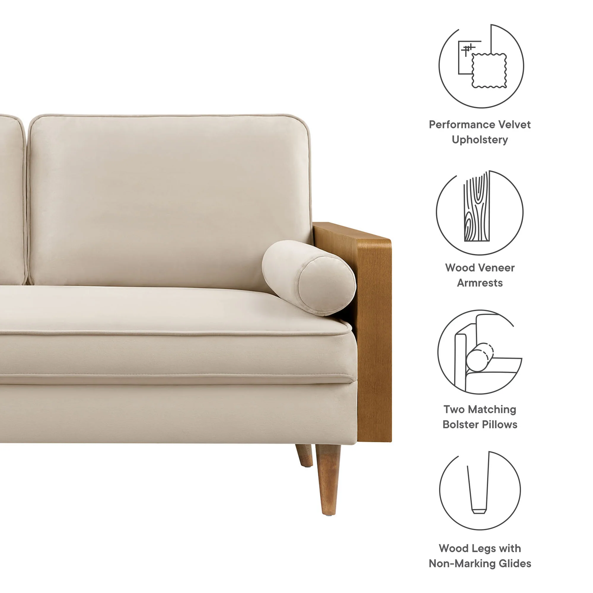 Kellan Performance Velvet Loveseat by Modway - Image 17