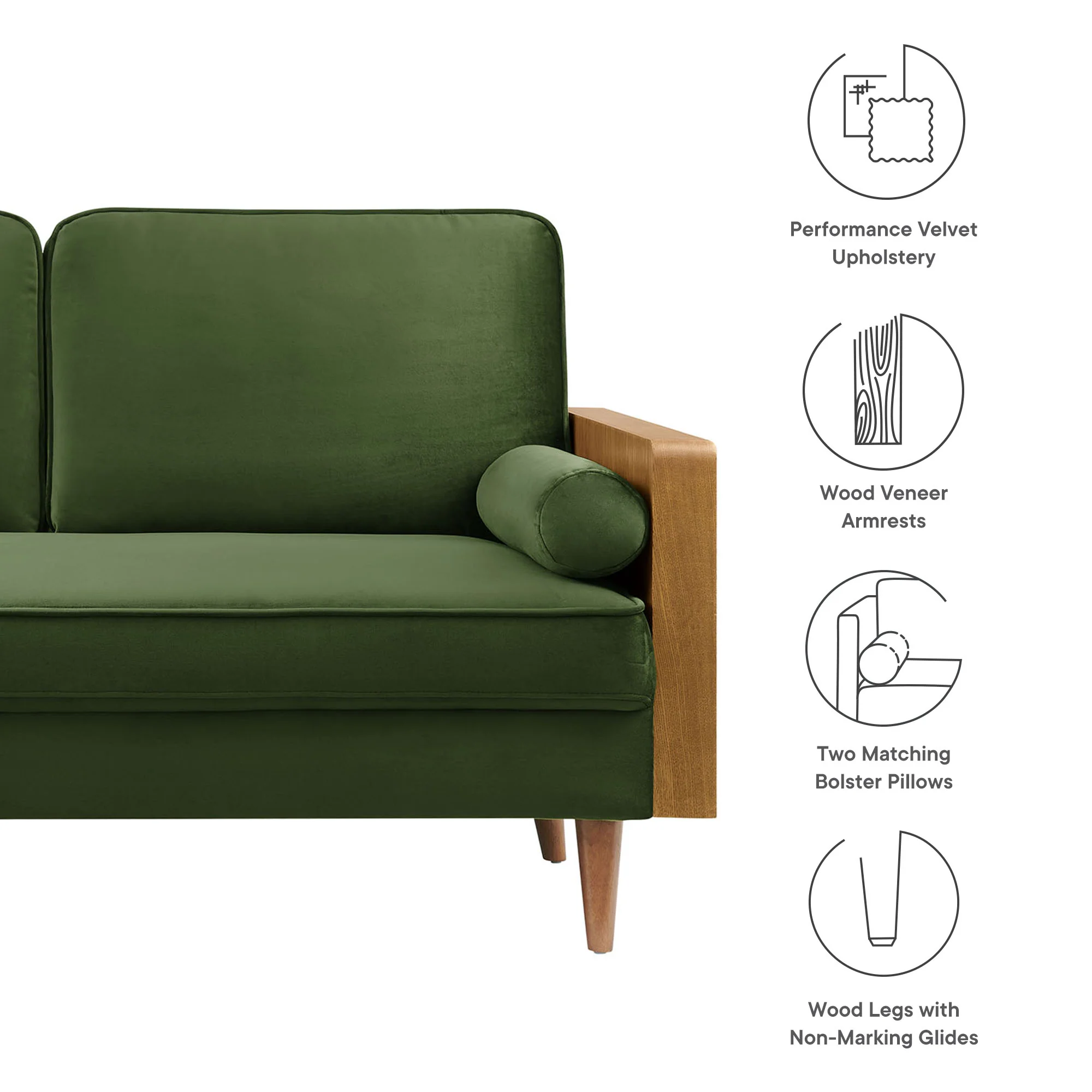 Kellan Performance Velvet Loveseat by Modway - Image 26