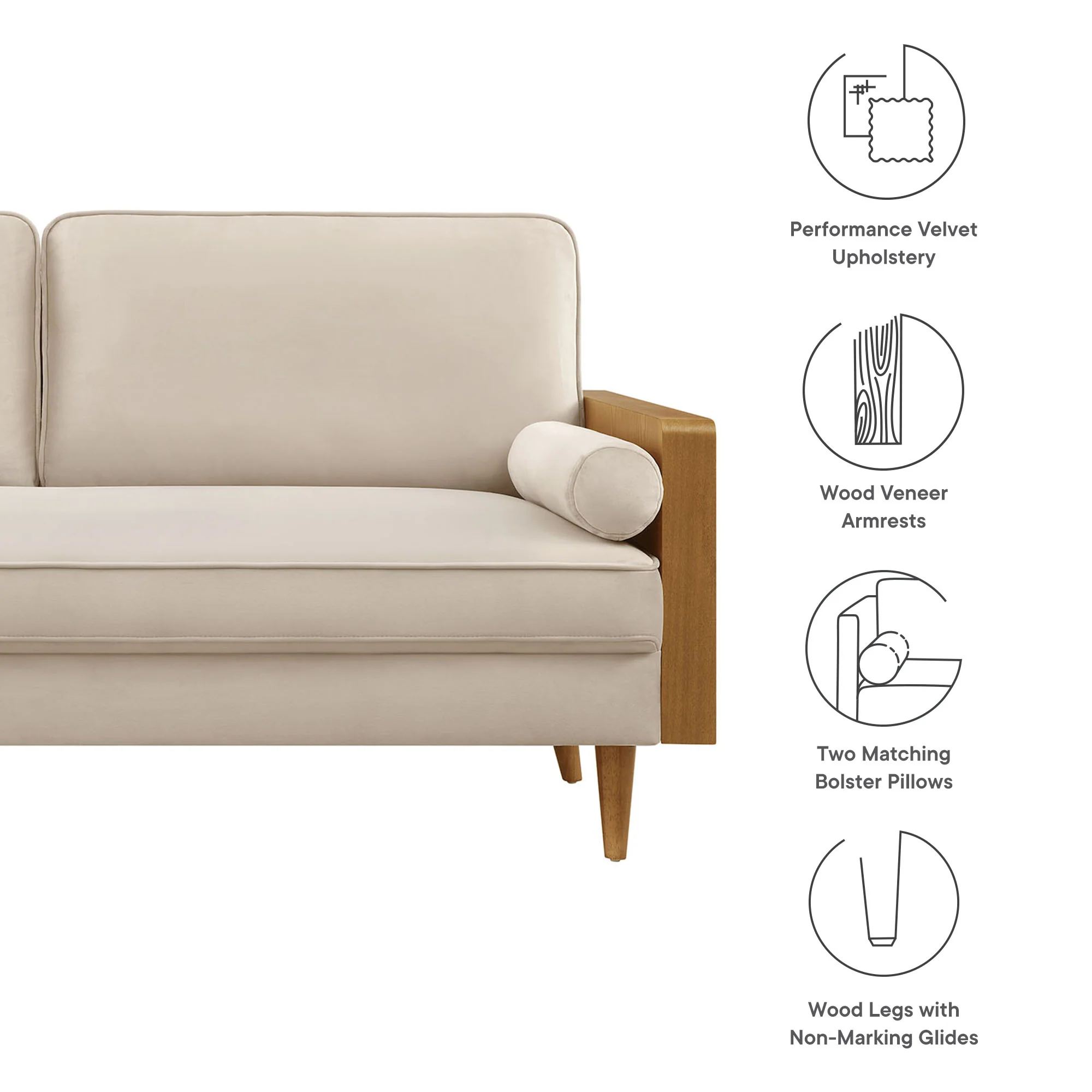 Kellan Performance Velvet Sofa by Modway - Image 17
