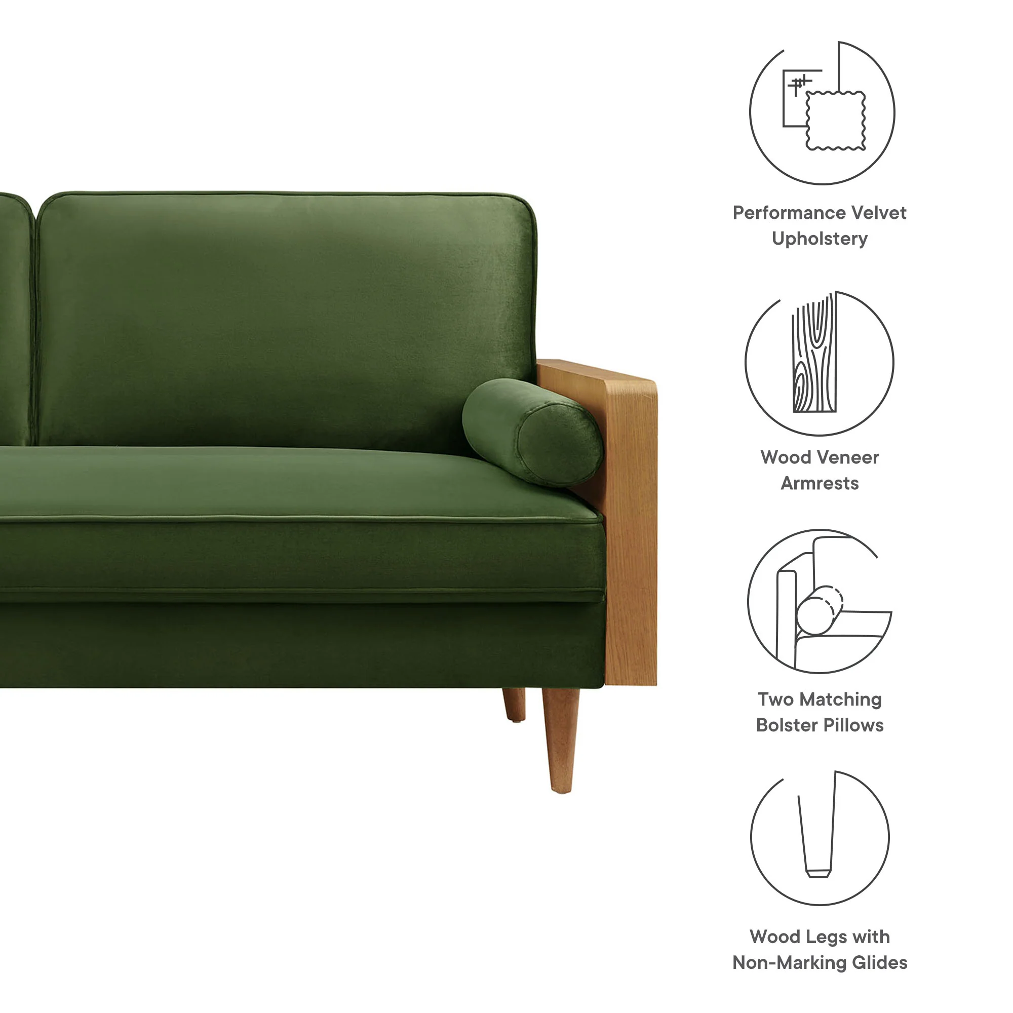 Kellan Performance Velvet Sofa by Modway - Image 26