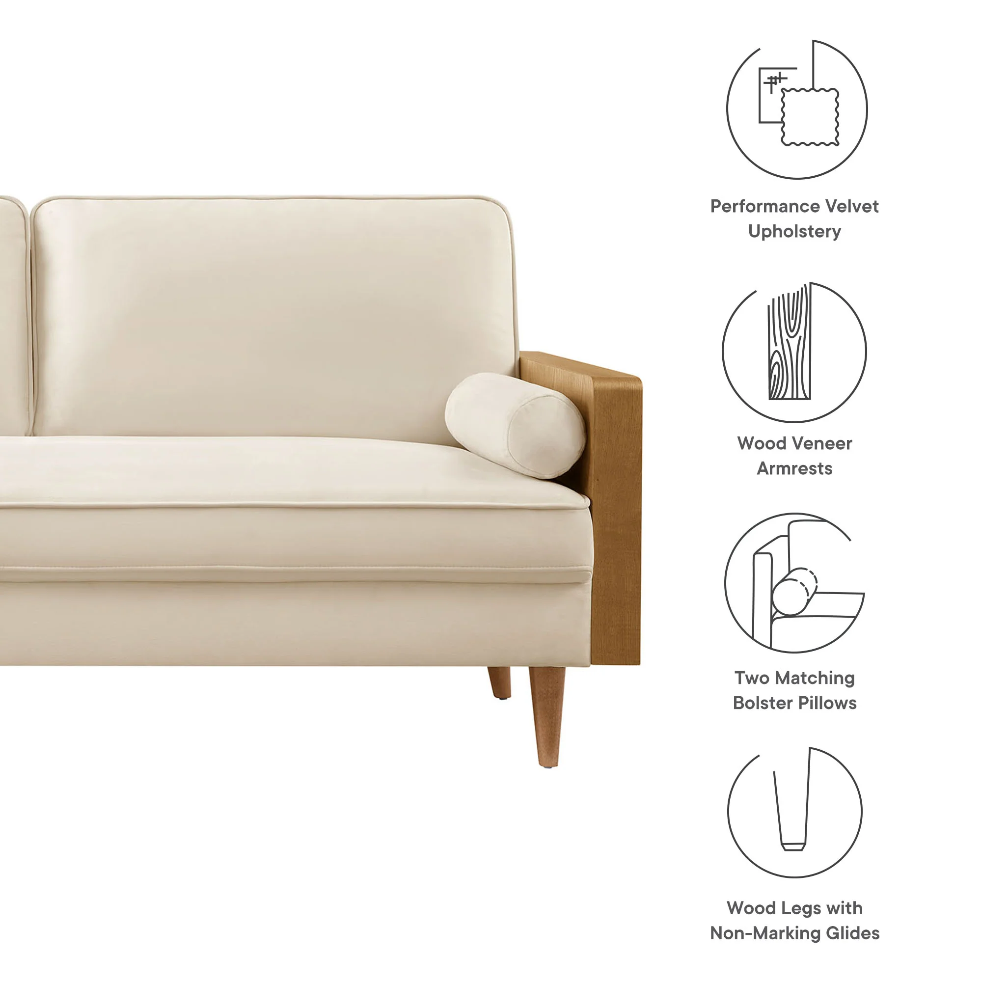 Kellan Performance Velvet Sofa by Modway - Image 8