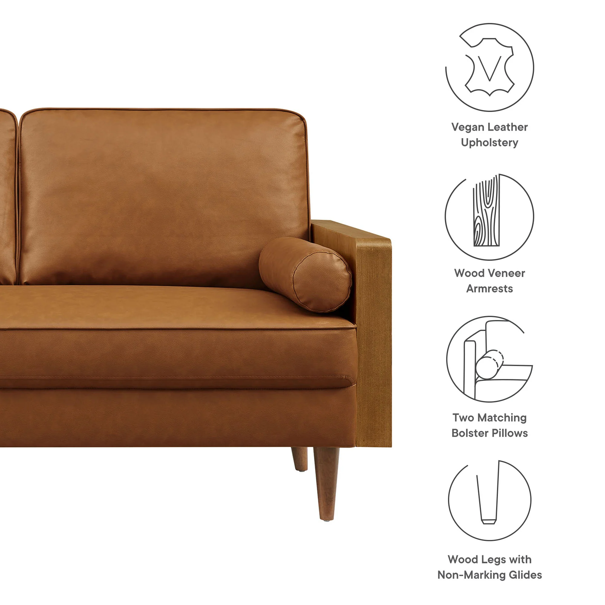 Kellan Vegan Leather Loveseat by Modway - Image 17