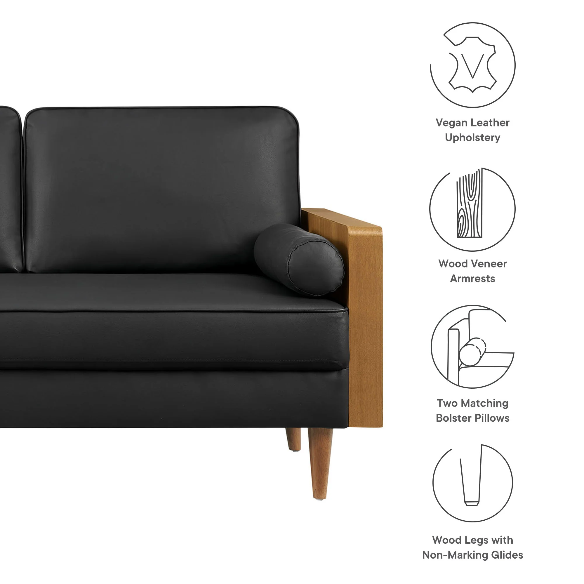 Kellan Vegan Leather Loveseat by Modway - Image 8