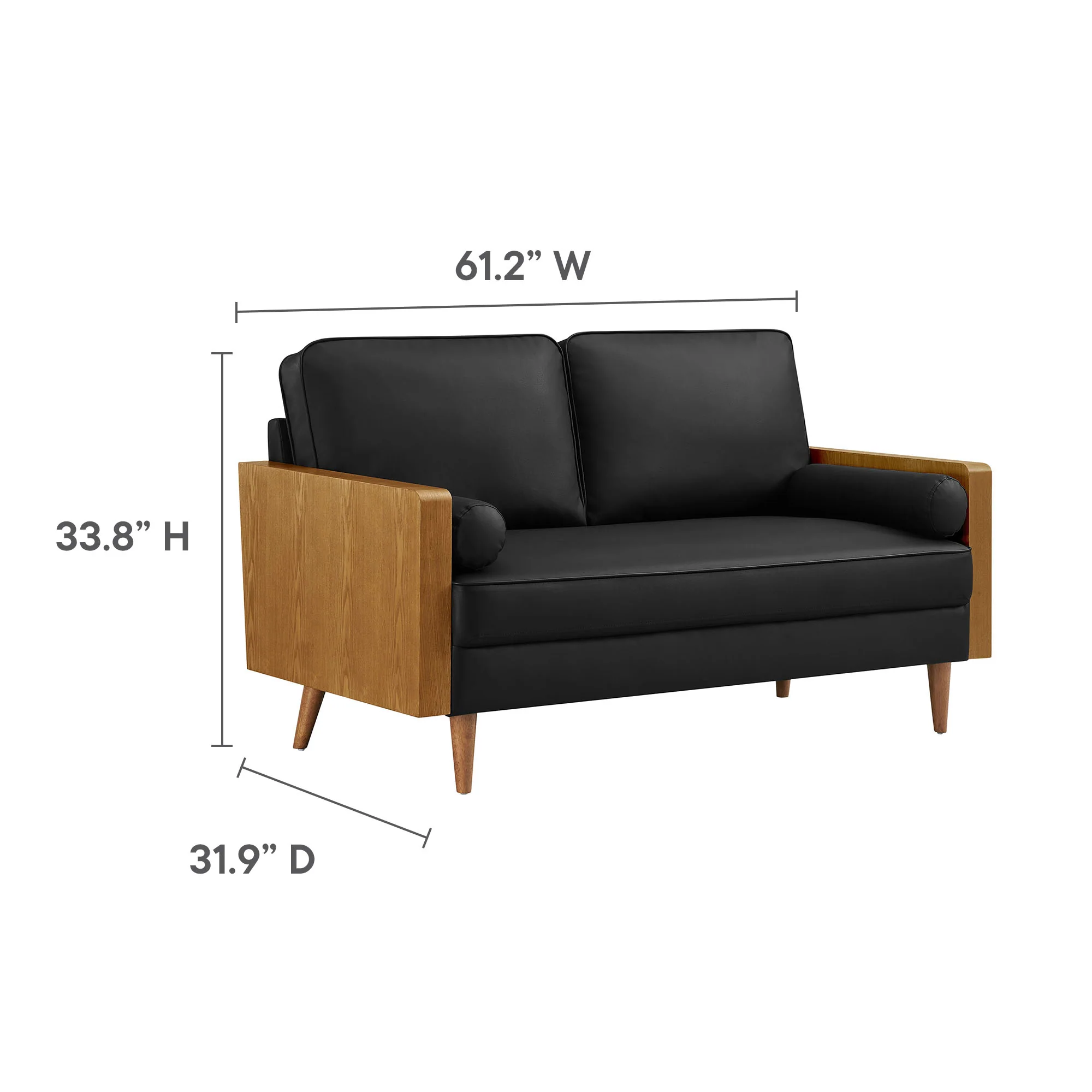 Kellan Vegan Leather Loveseat by Modway - Image 9