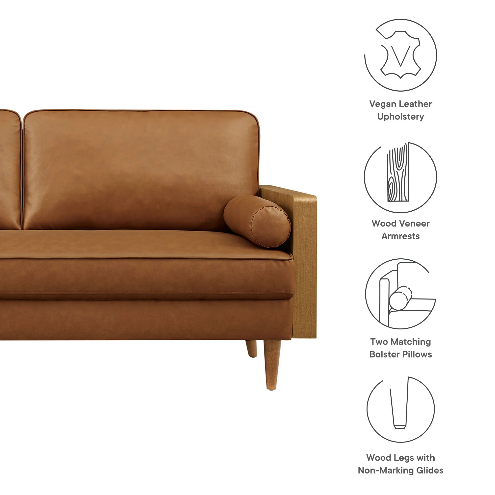 Kellan Vegan Leather Sofa by Modway - Image 17