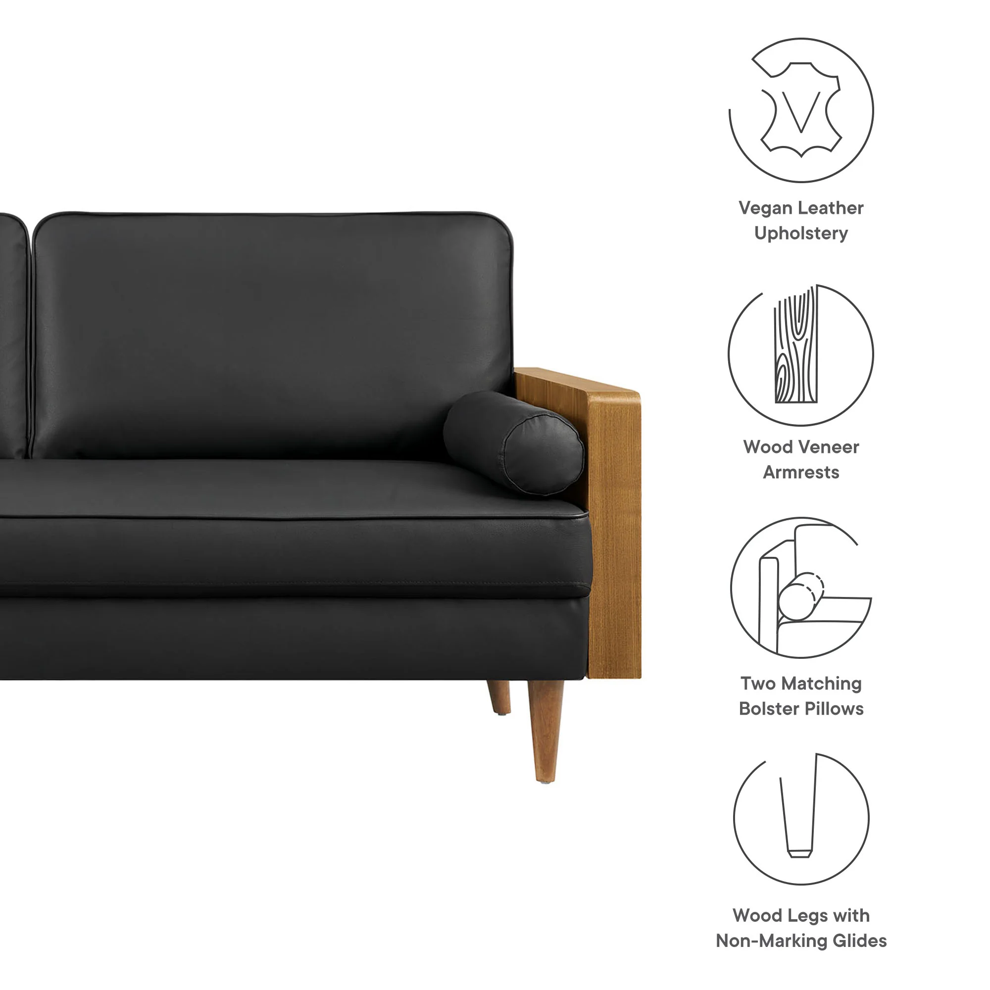 Kellan Vegan Leather Sofa by Modway - Image 8