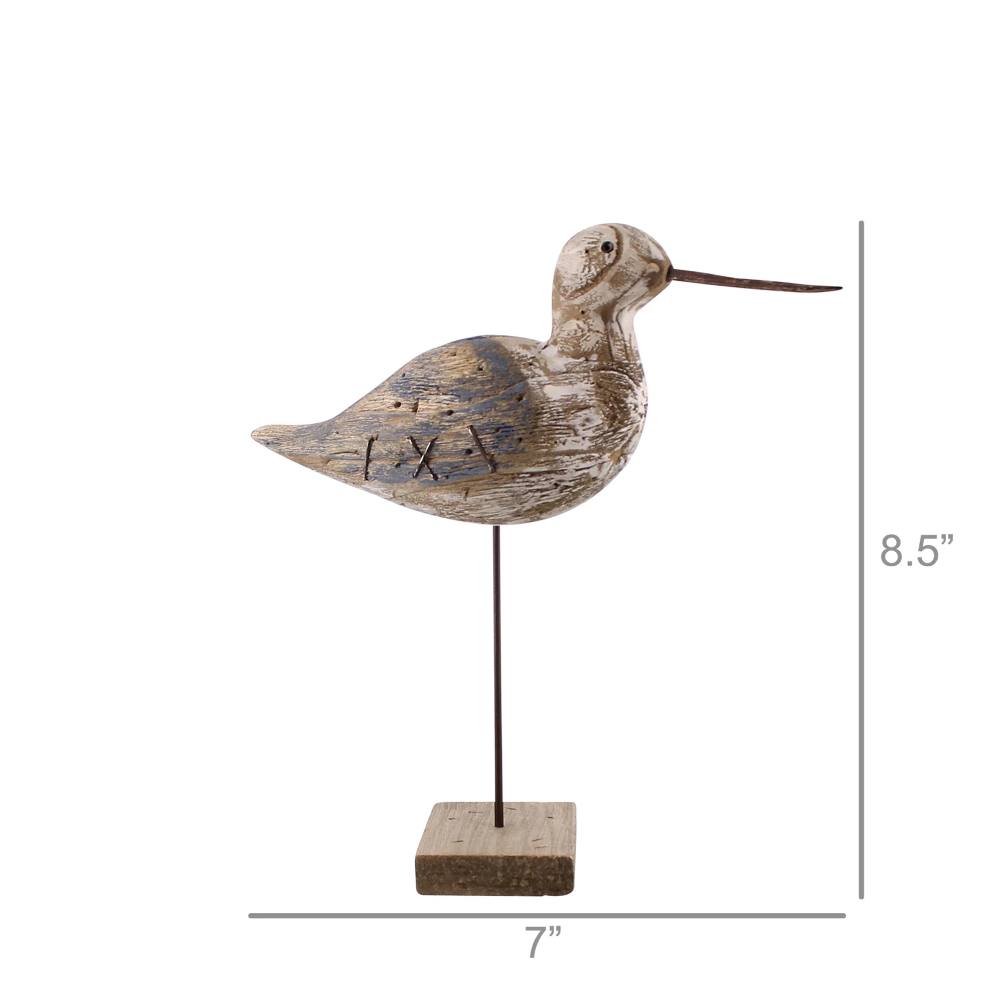 Kelso Wood Seagull - Sandpiper - Navy & Natural Wood Set Of 2 By HomArt - Image 4