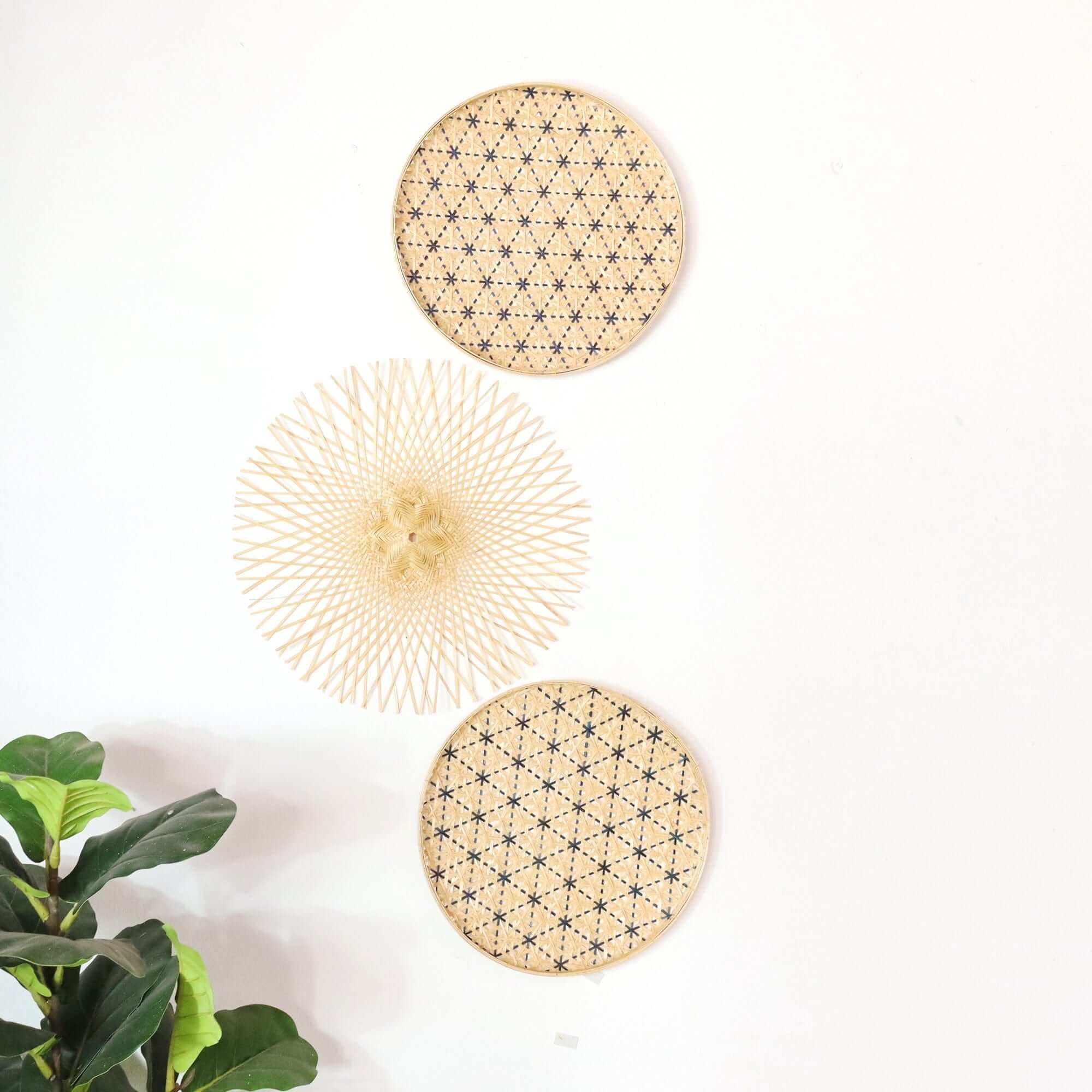 Kem Ma Pat- Bamboo Woven Wall Hangings (Set Of 3) By Thaihome - Image 5