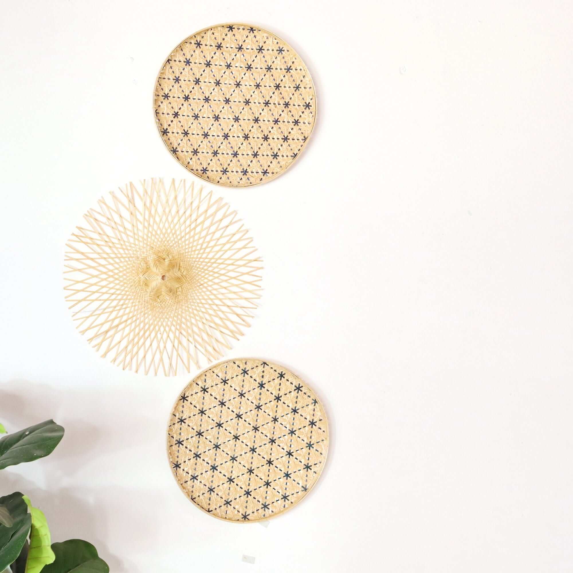 Kem Ma Pat- Bamboo Woven Wall Hangings (Set Of 3) By Thaihome - Image 6